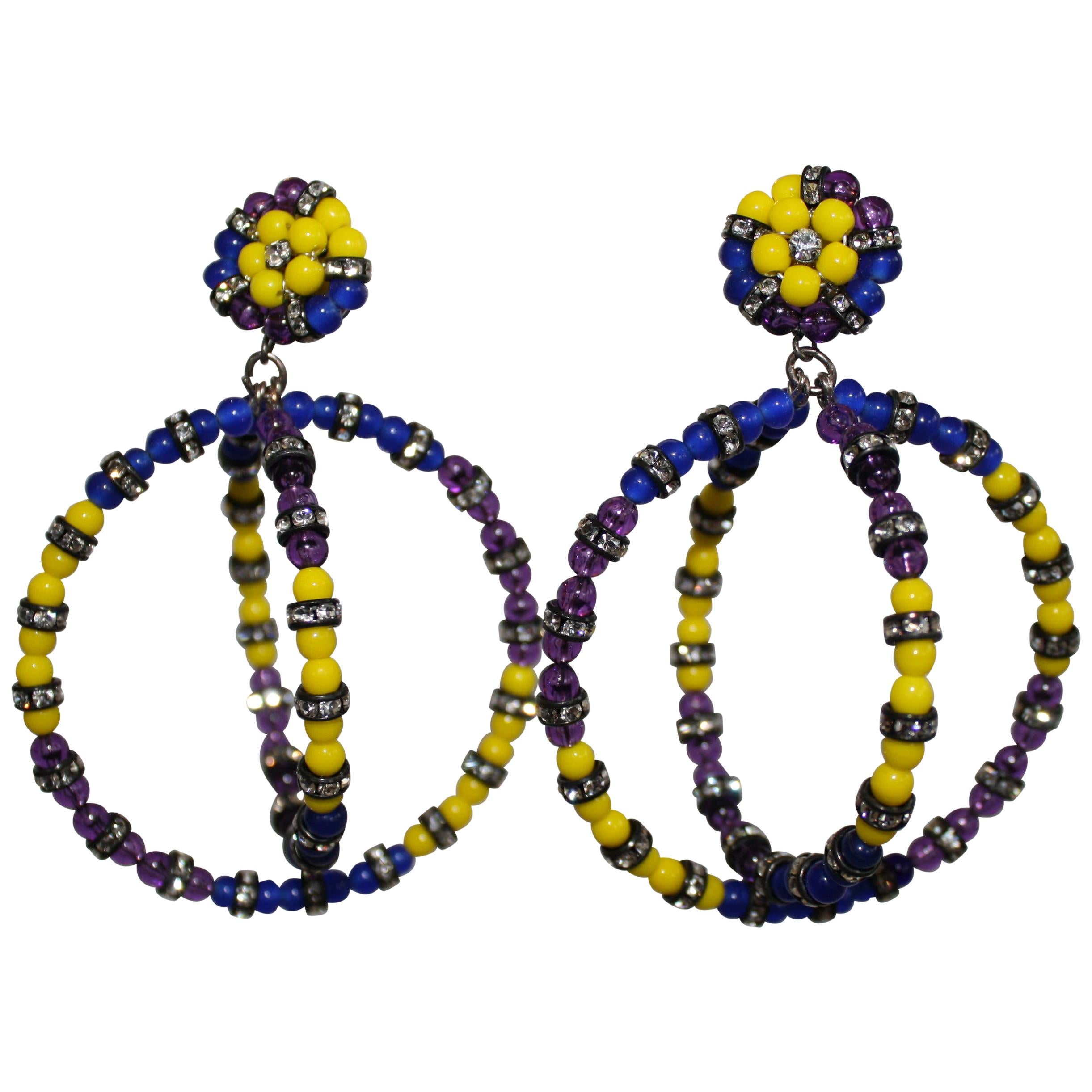 Francoise Montague Overlapping Circle Clip Earrings For Sale