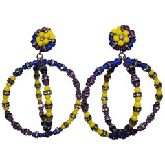 Francoise Montague Overlapping Circle Clip Earrings