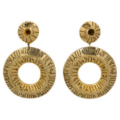 Francoise Montague Paris Tribal Gilded Resin Clip Earrings