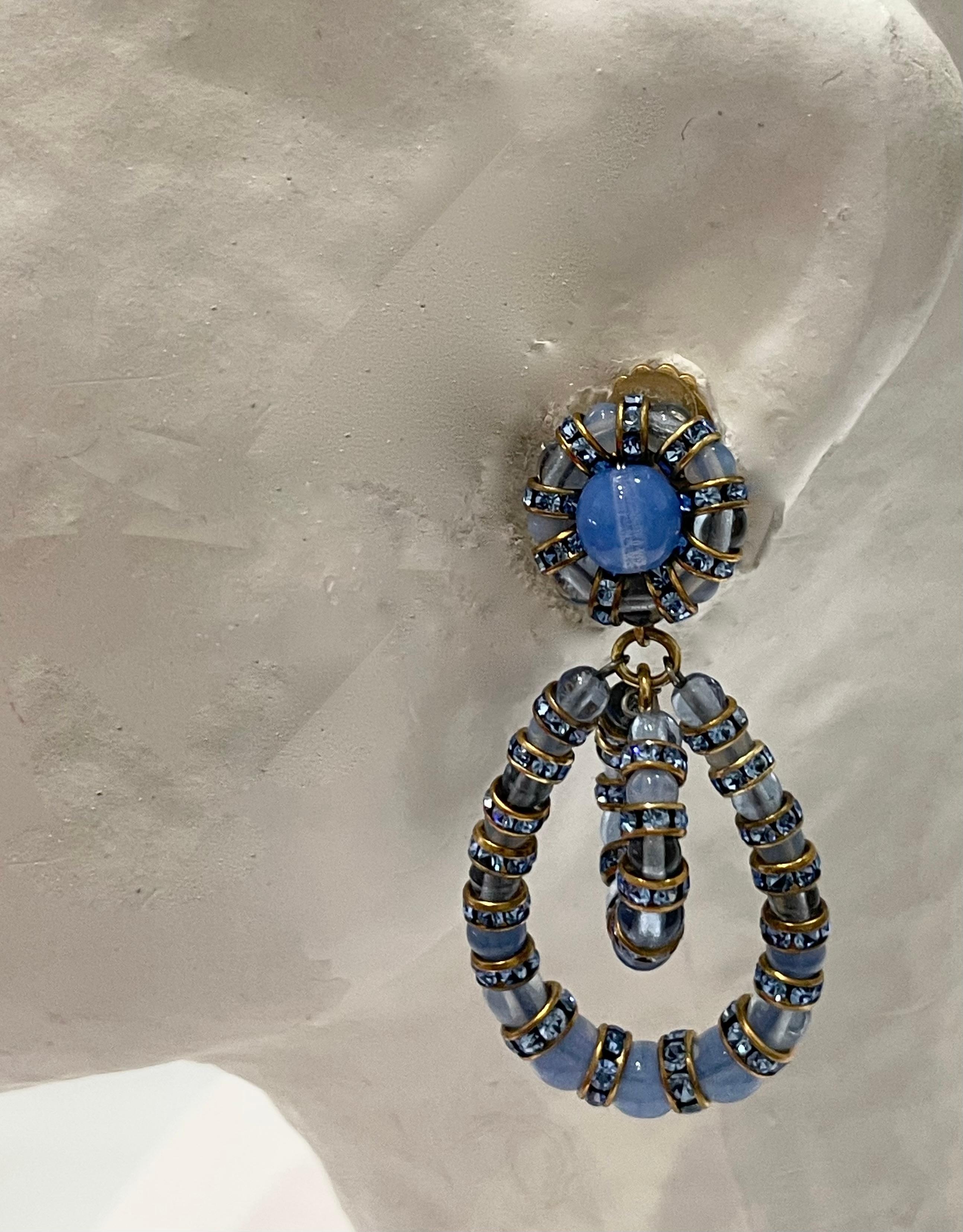Modern Françoise Montague Periwinkle Lolita Clip Earrings  For Sale