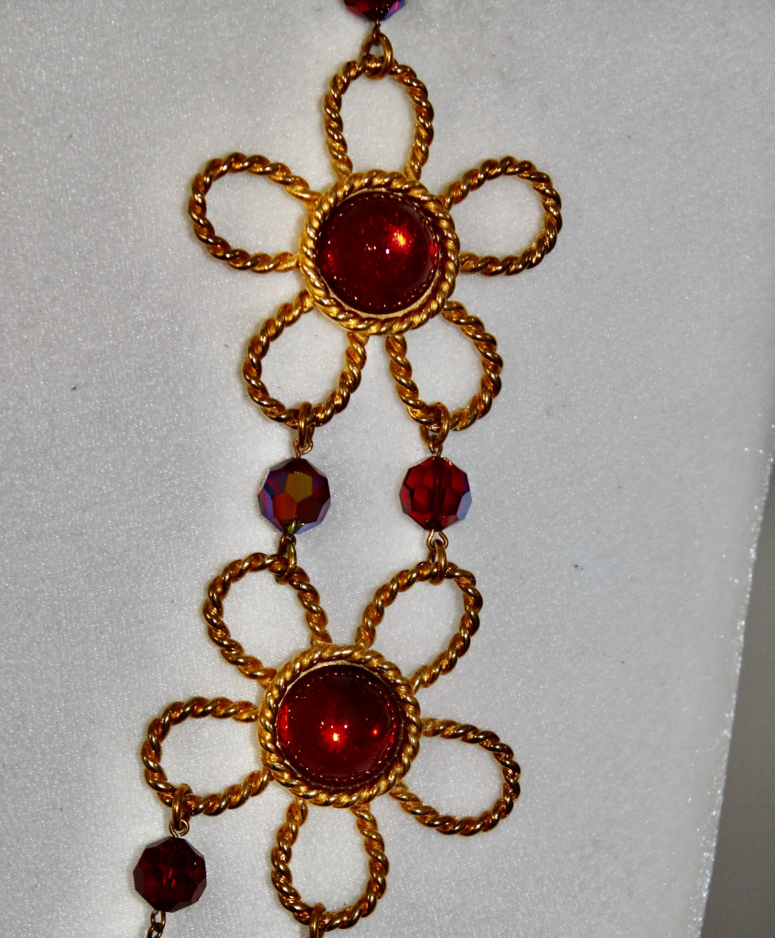 Francoise Montague Red Glass Necklace For Sale 2