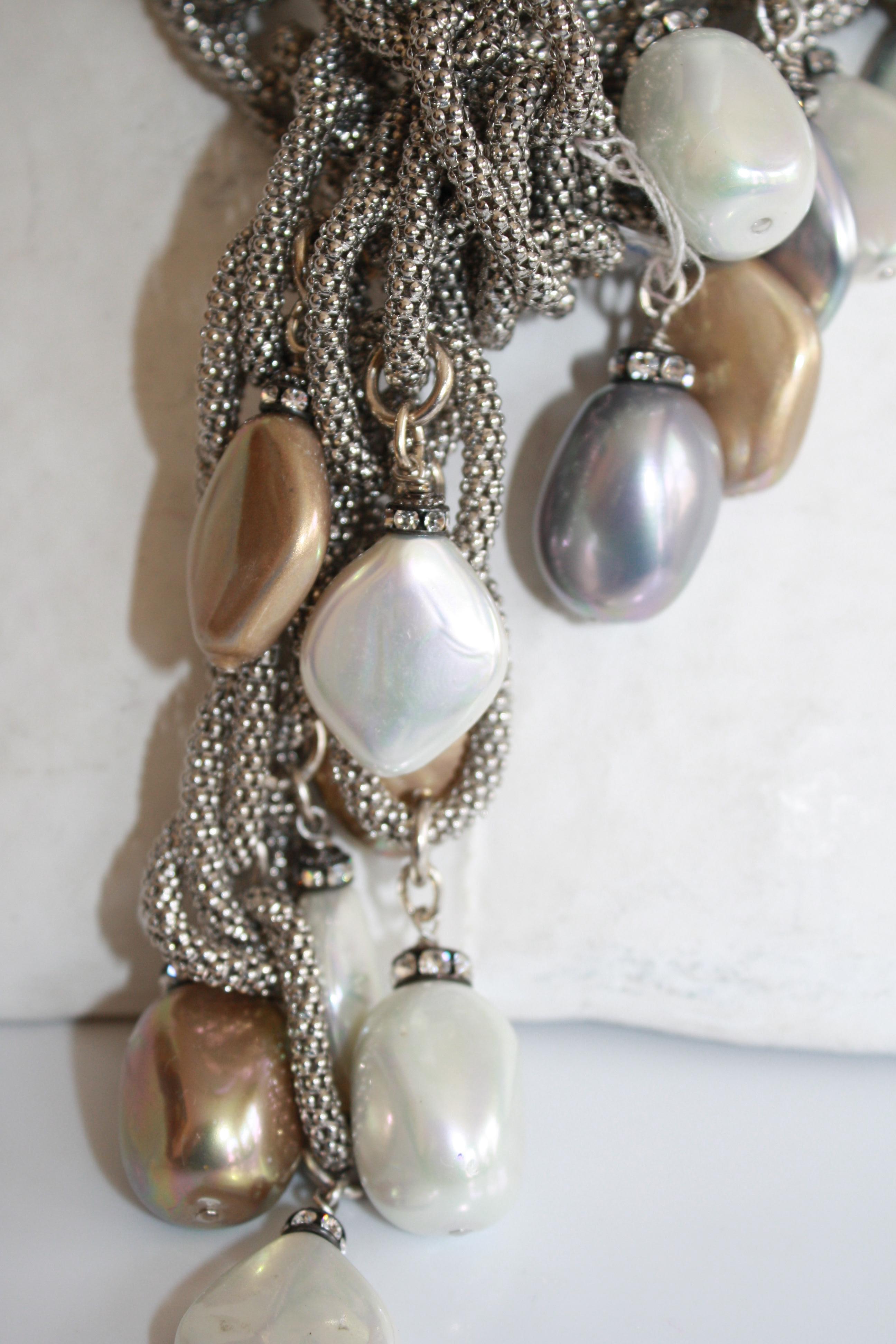 Francoise Montague Silver Chain and Venetian Glass Lariat 1