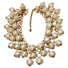 Francoise Montague, girocollo di perle in cotone filato