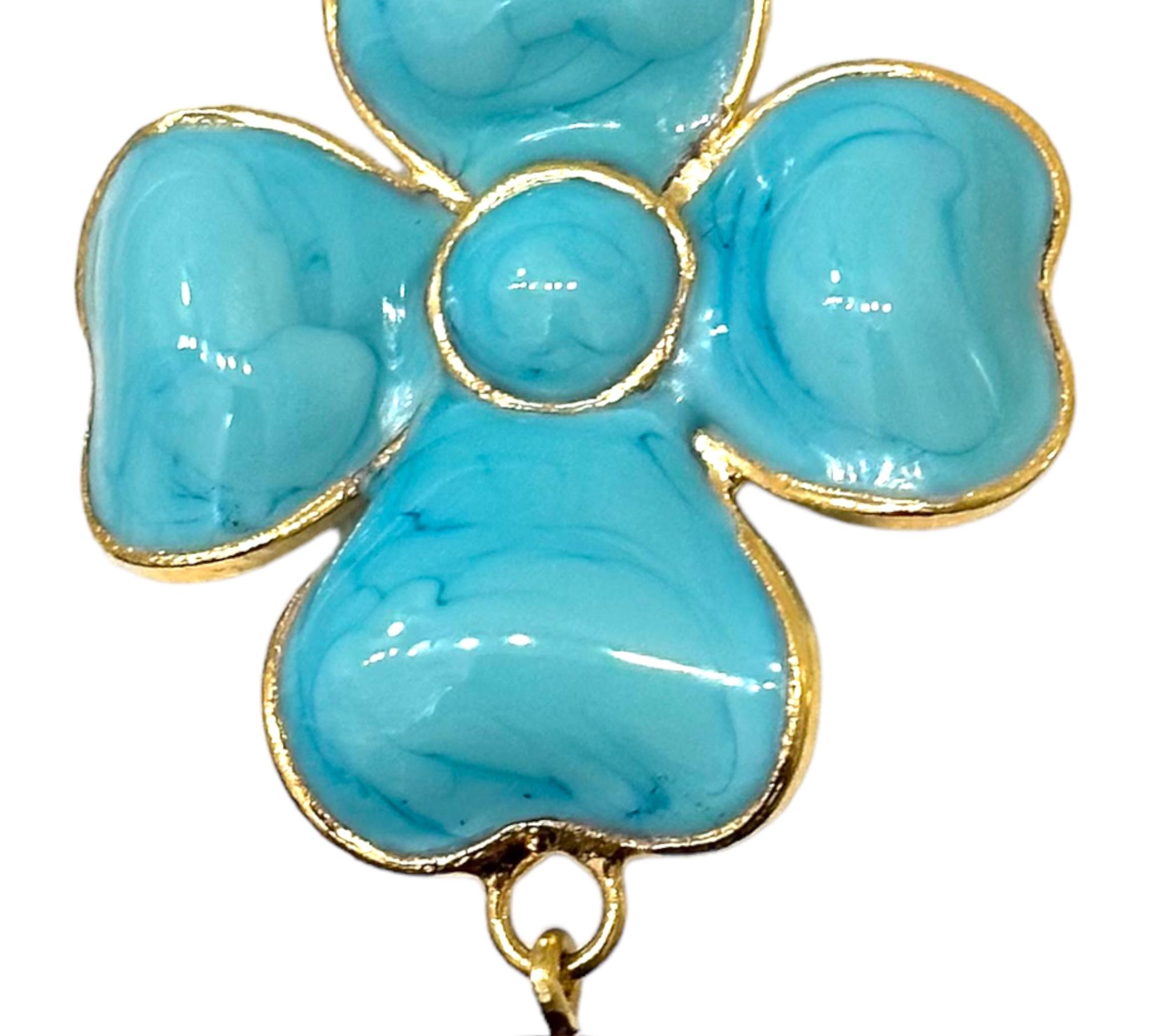 Artist Francoise Montague Turquoise Pate de Verre Glass Amalfi Necklace For Sale
