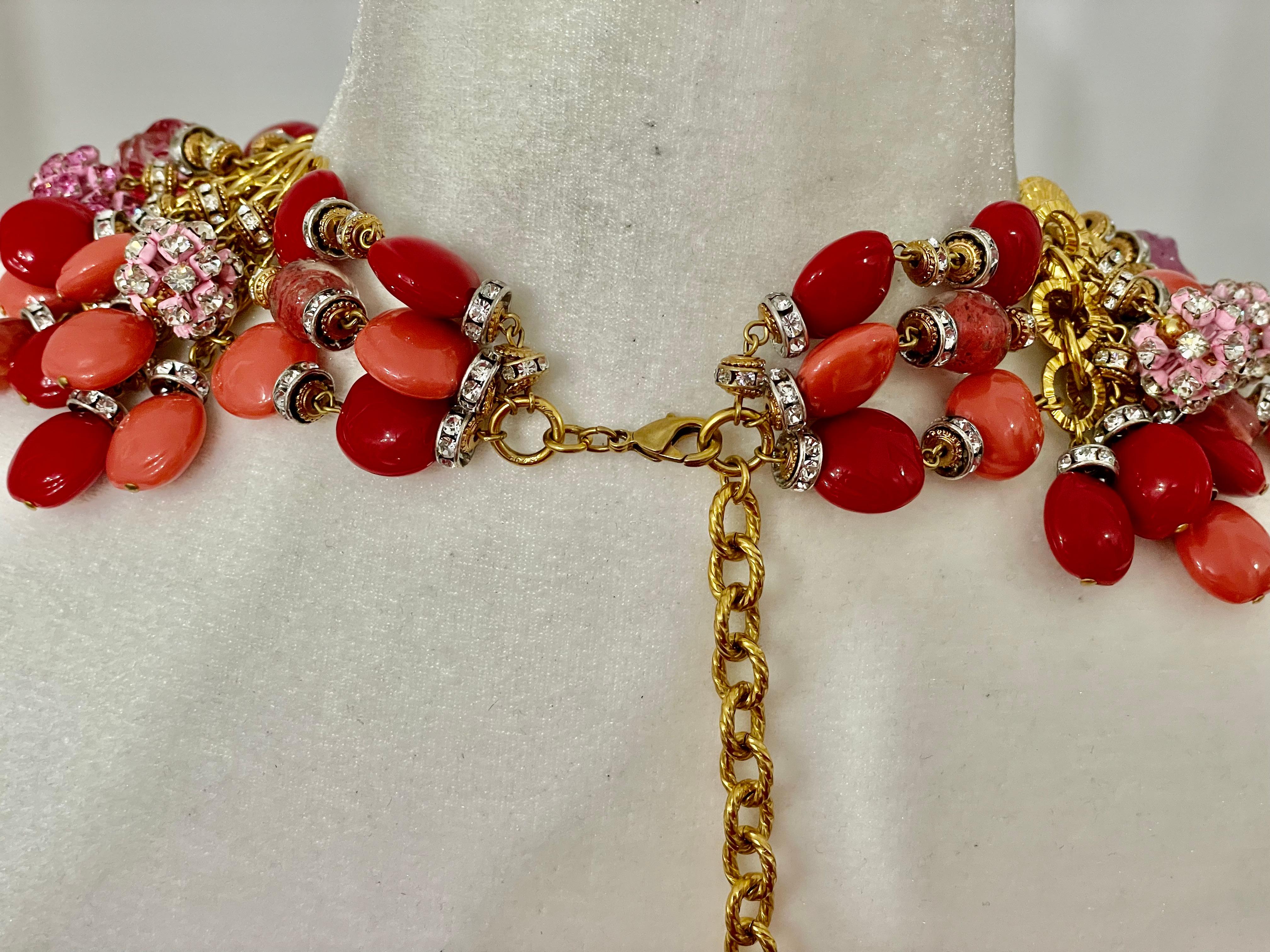 Francoise Montague Unique Multicolor Charm Necklace  In New Condition For Sale In Virginia Beach, VA