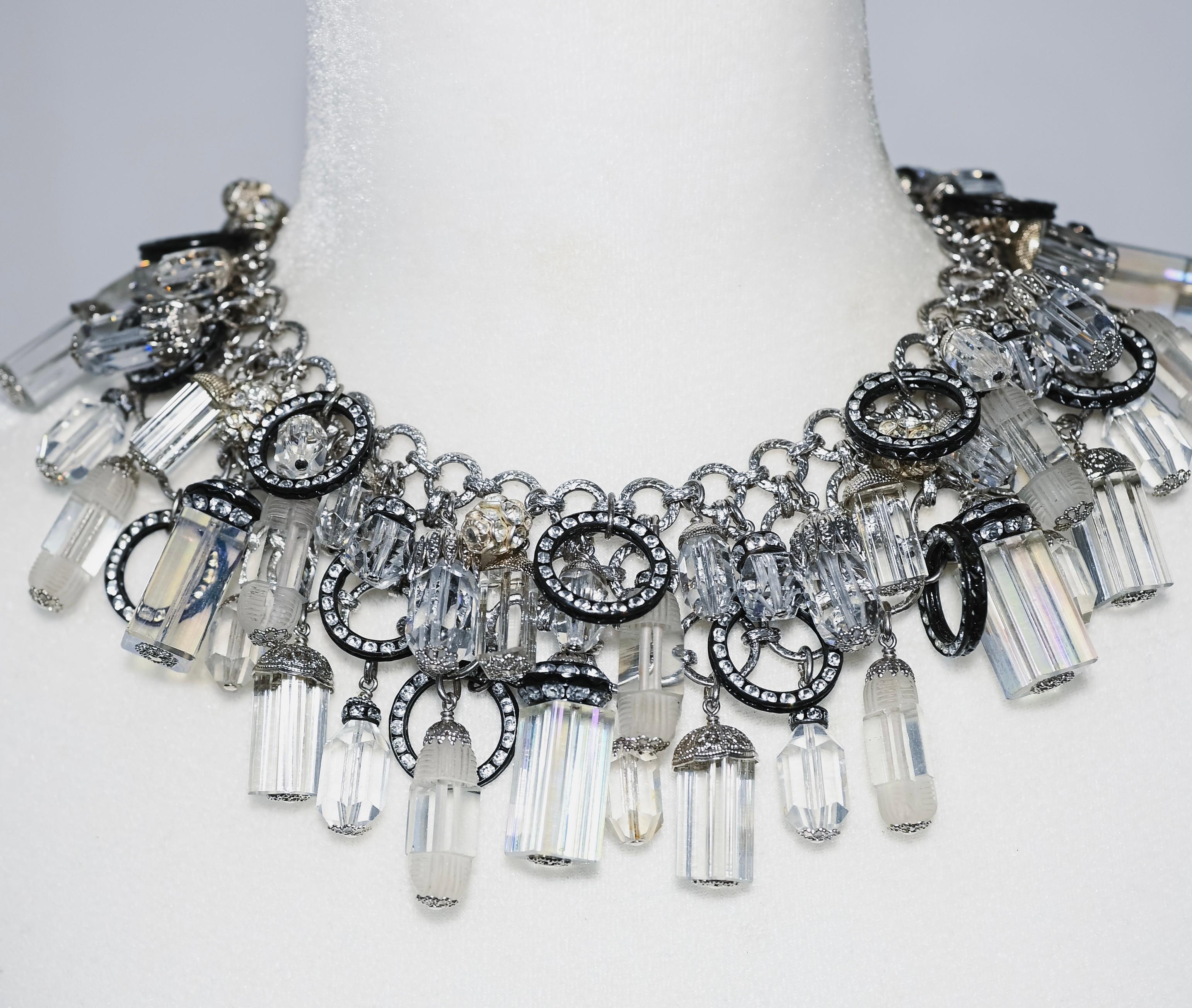 Modern Francoise Montague Unique Vintage Glass Charm Necklace For Sale
