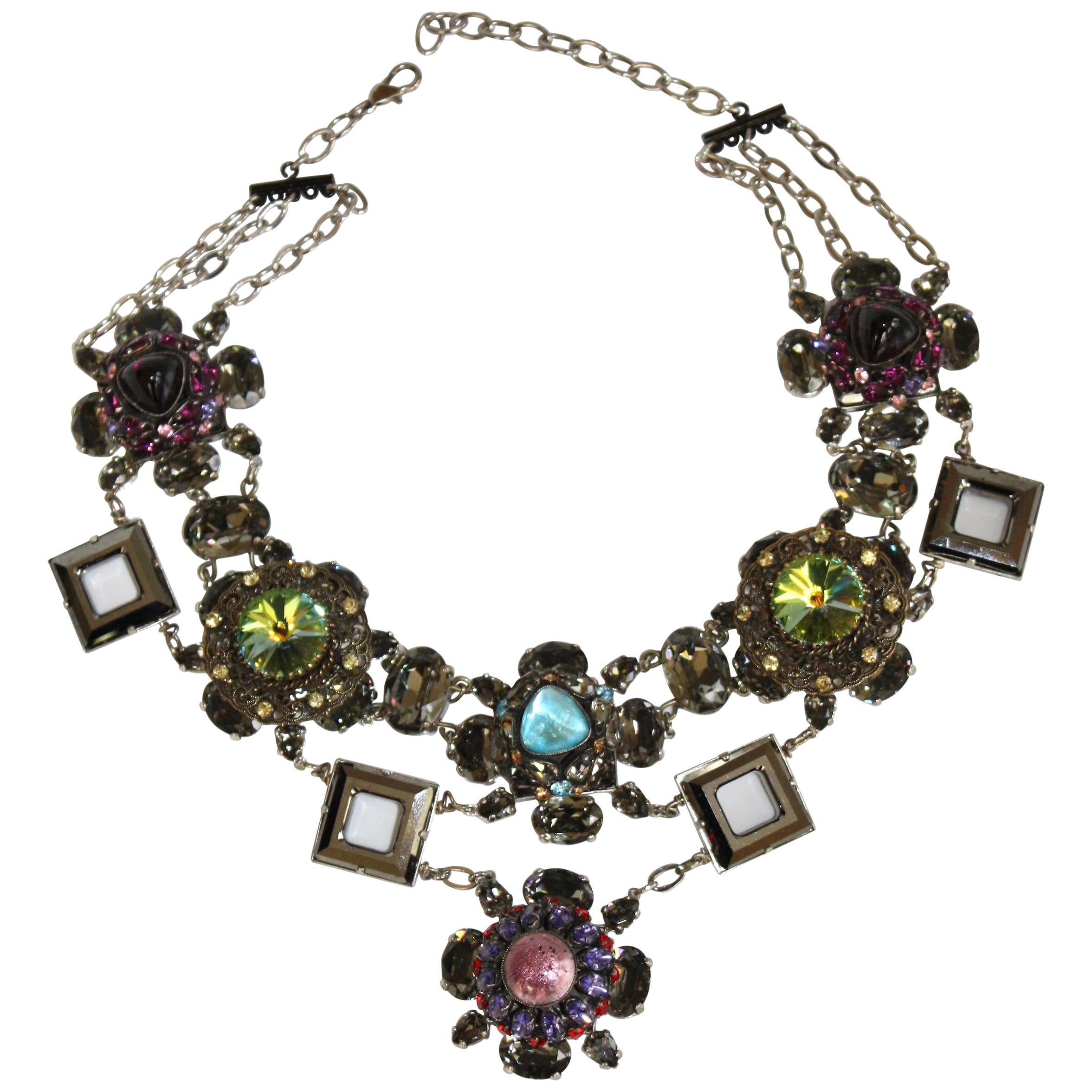 Francoise Montague Vintage Glass and Crystal Limited Series Necklace