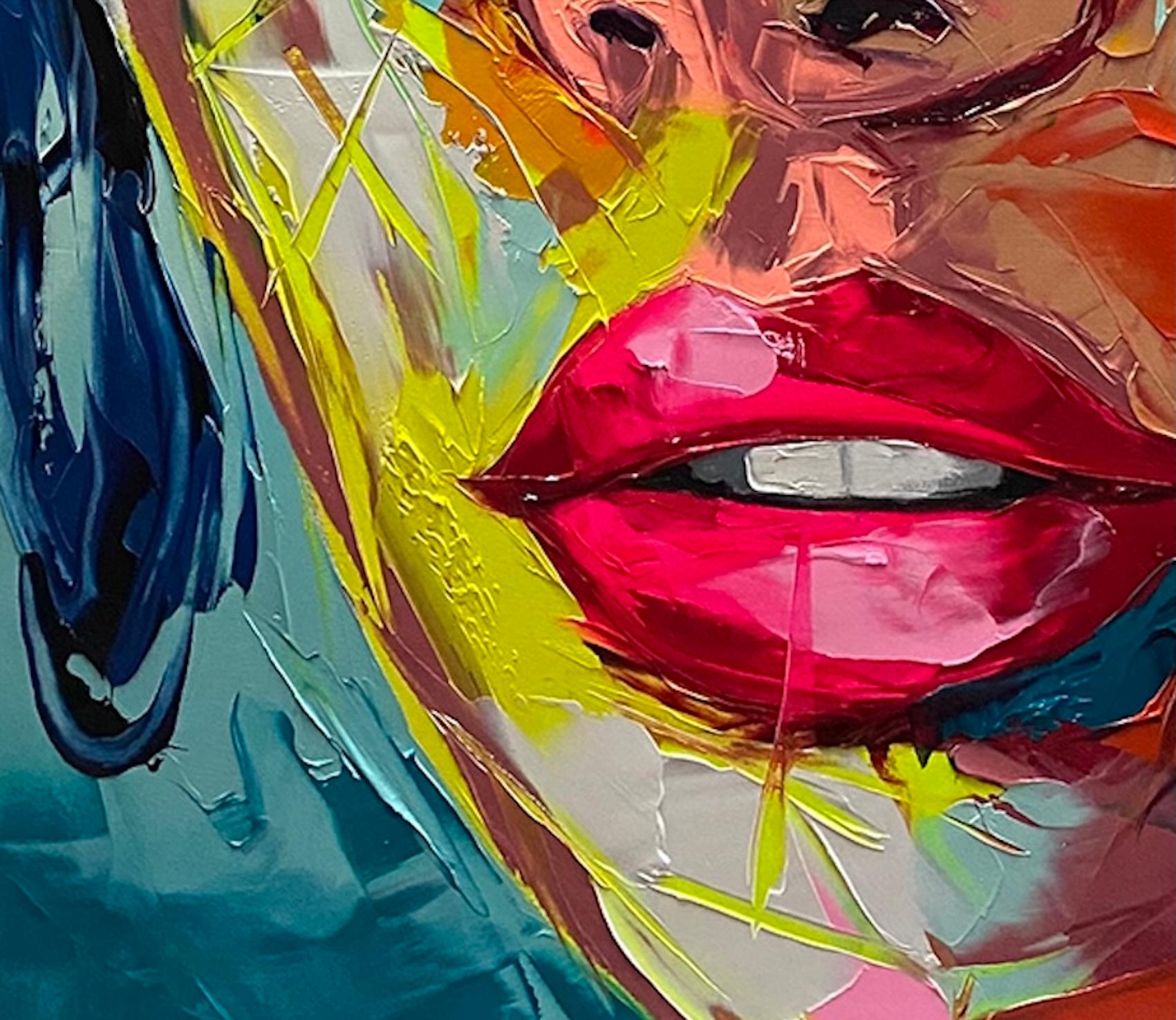 Brianka - 21. Jahrhundert, Zeitgenössisch, Figurativ, Ölgemälde, Porträt, Pop (Schwarz), Portrait Painting, von Françoise Nielly