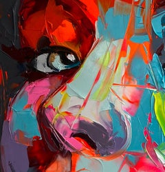 Cannes - 21e siècle, contemporain, figuratif, peinture à l'huile, portrait, pop