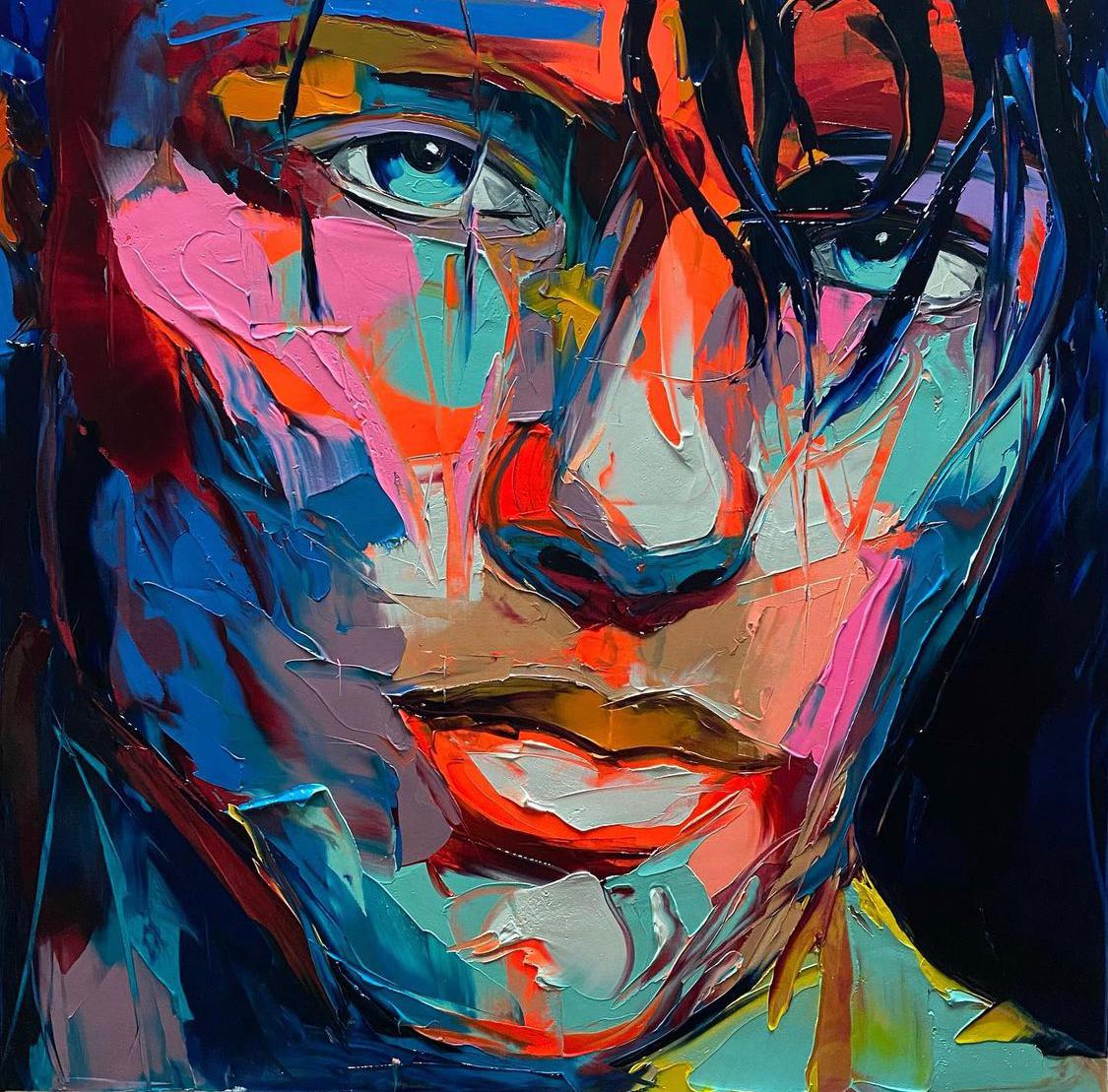 Figurative Painting Françoise Nielly - Etienne - 21ème siècle, Contemporain, Figuratif, Peinture à l'huile, Portrait, Pop