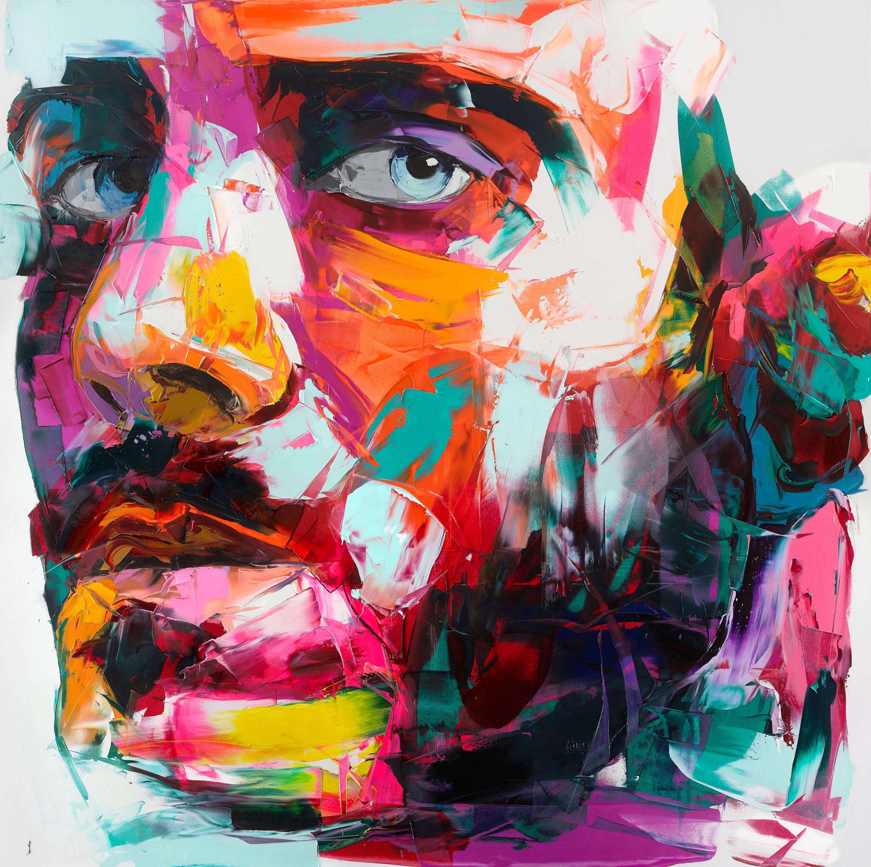 Portrait Painting di Françoise Nielly - Michael - 21° secolo, Contemporaneo, Figurativo, Pittura a olio, Ritratto, Pop