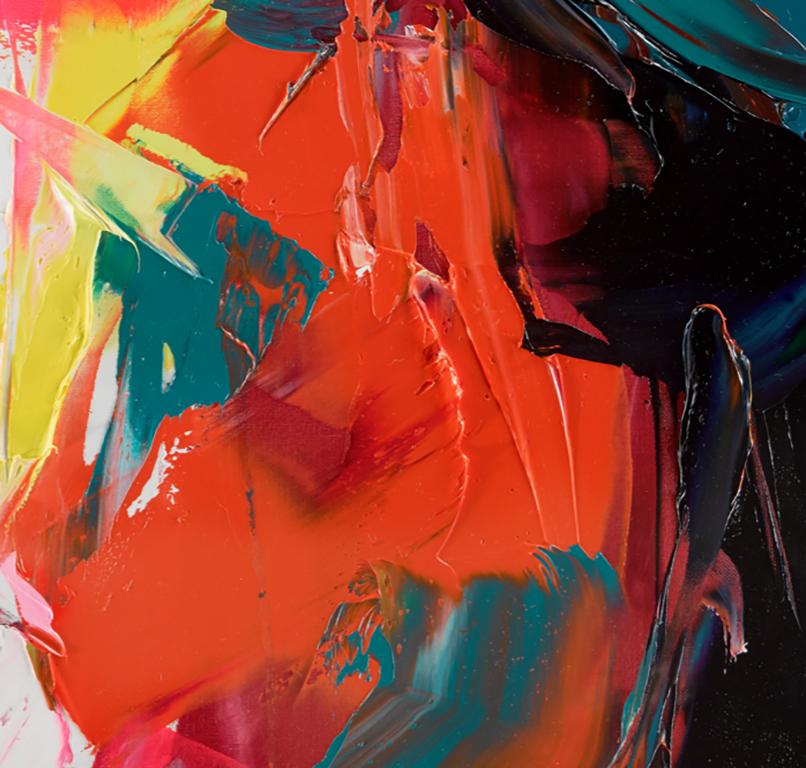 Mila - 21st Century, Contemporary, Figurative, Oil Painting, Portrait, Pop - Pink Portrait Painting by Françoise Nielly