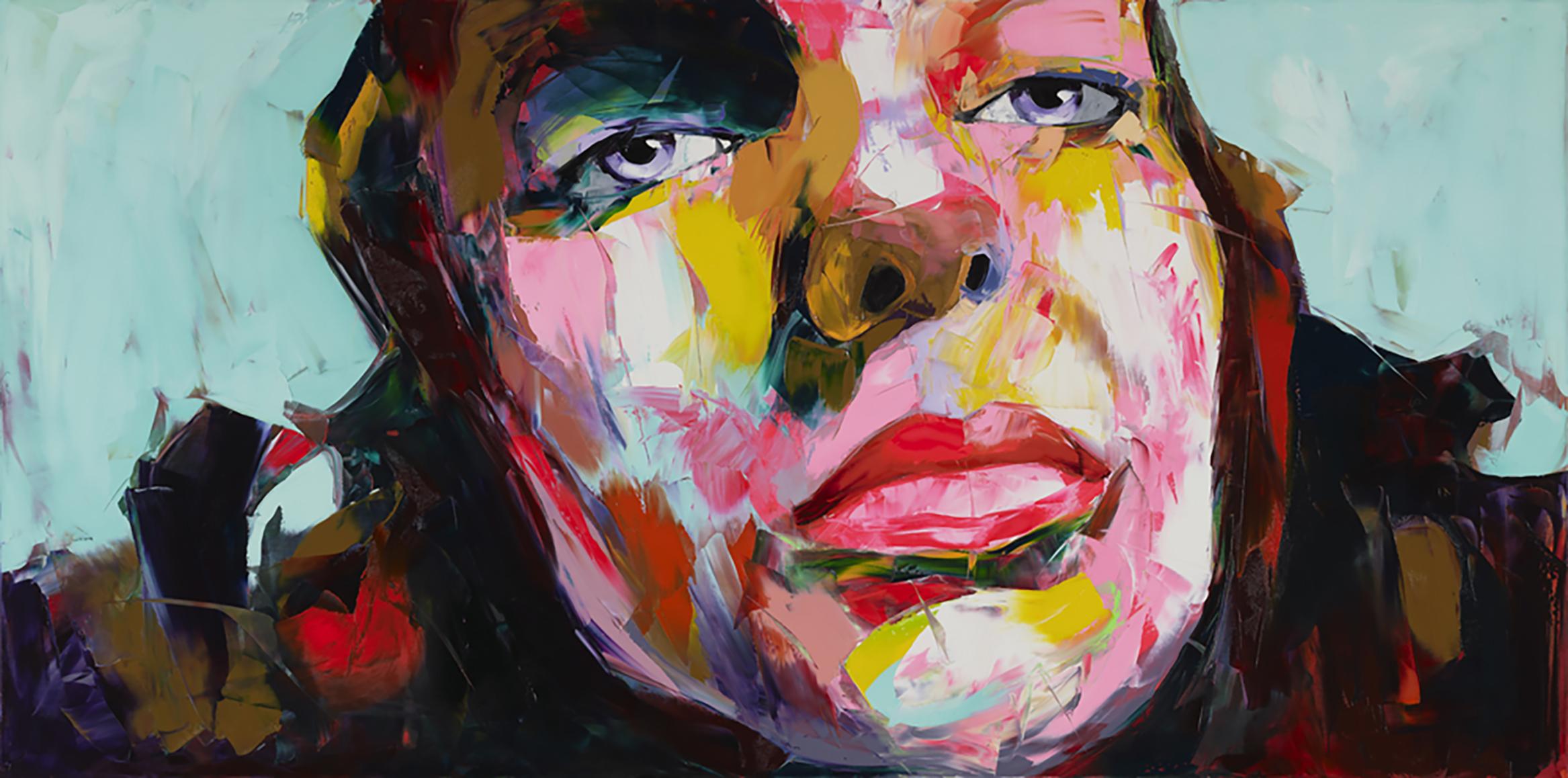 Françoise Nielly Portrait Painting - Untitled 623 - 21st Cent, Contemporary, Figurative, Oil Painting, Portrait, Pop