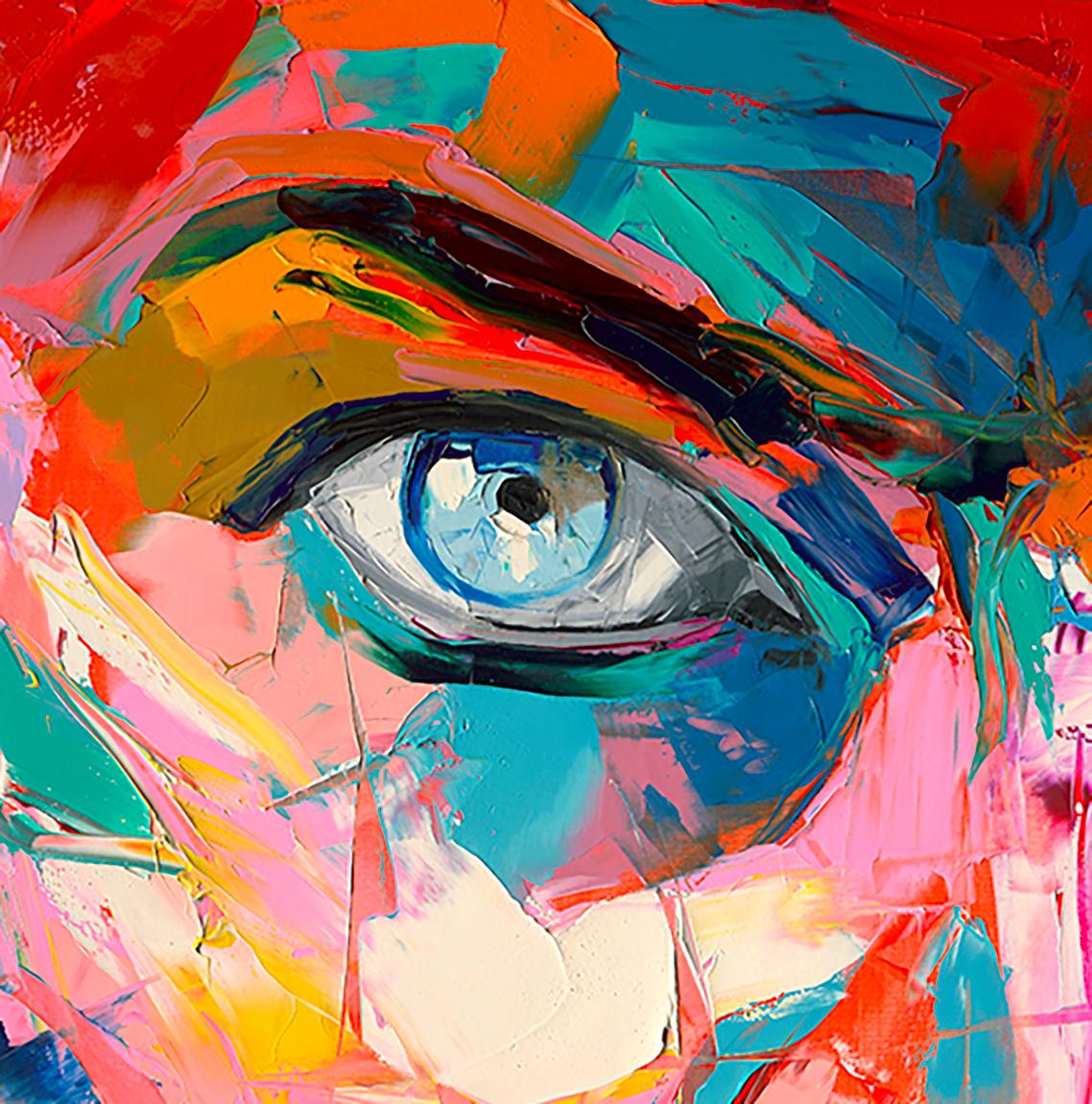 David Bowie - 21. Jahrhundert, Zeitgenössisch, Figurativ, Pigmentdruck, Porträt, Pop (Orange), Figurative Print, von Françoise Nielly