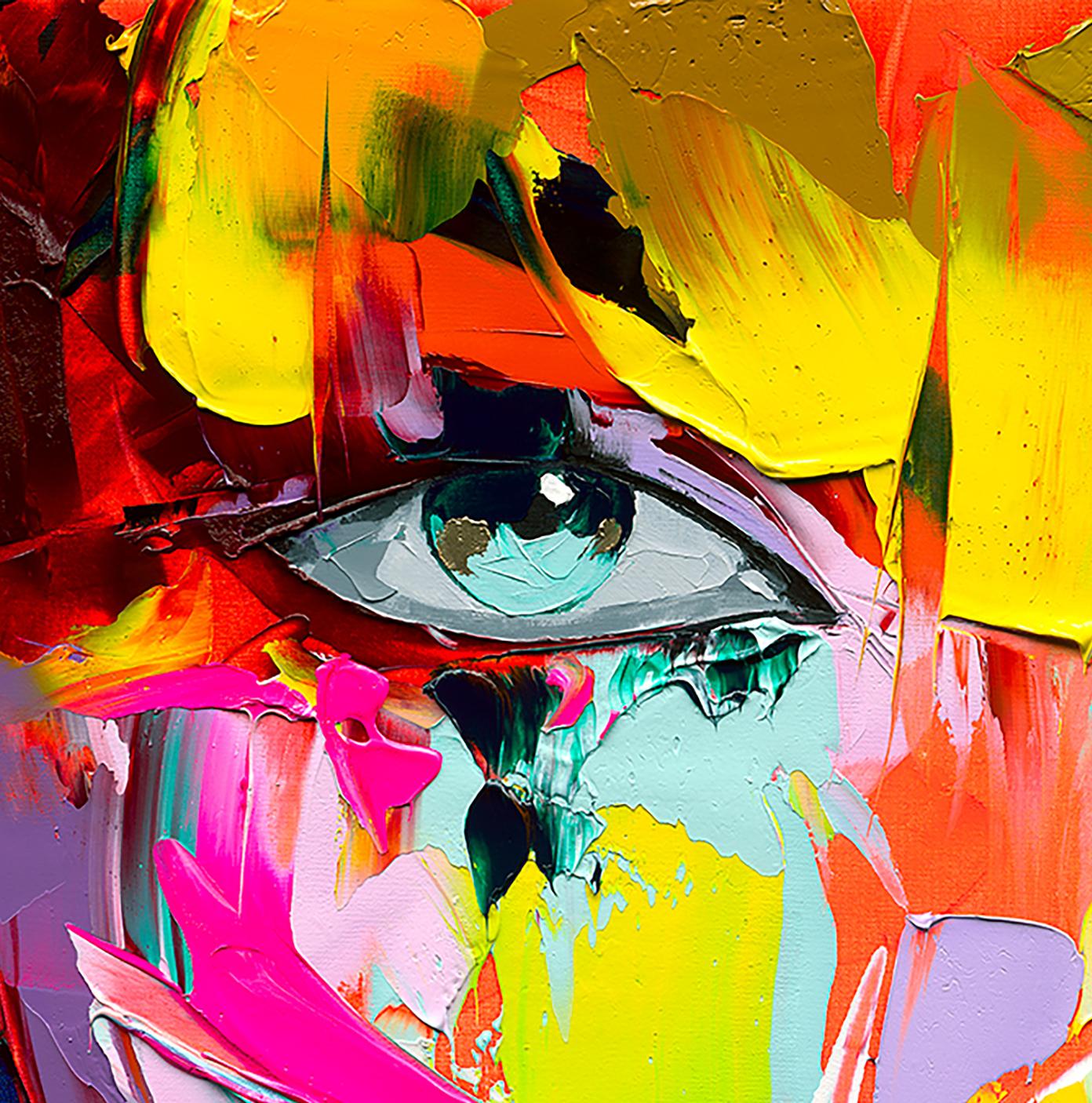 Yasmina - 21° secolo, Contemporaneo, Figurativo, Stampa a pigmenti, Ritratto, Pop - Figurative Print Arancia di Françoise Nielly