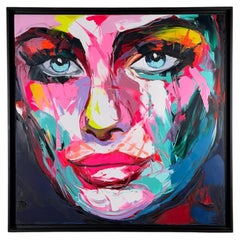 FRANÇOISE NIELLY - "Virginia" - Grand portrait expressif - France - 31.5x31.5in