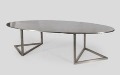 Françoise See for Maison et Jardin, Large Oval steel Dining Table, circa 1970