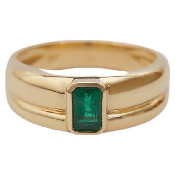 For Sale:  Françoise Stacked Ellipse Ring II - Emerald .55CW 14k Solid Yellow Gold