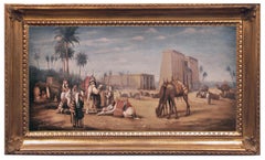 ARABIAN LANDSCAPE - French School - Landscape Oil on Canvas Painting