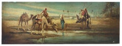 ARABIAN LANDSCAPE- French School - Italian Oil on Canvas Painting