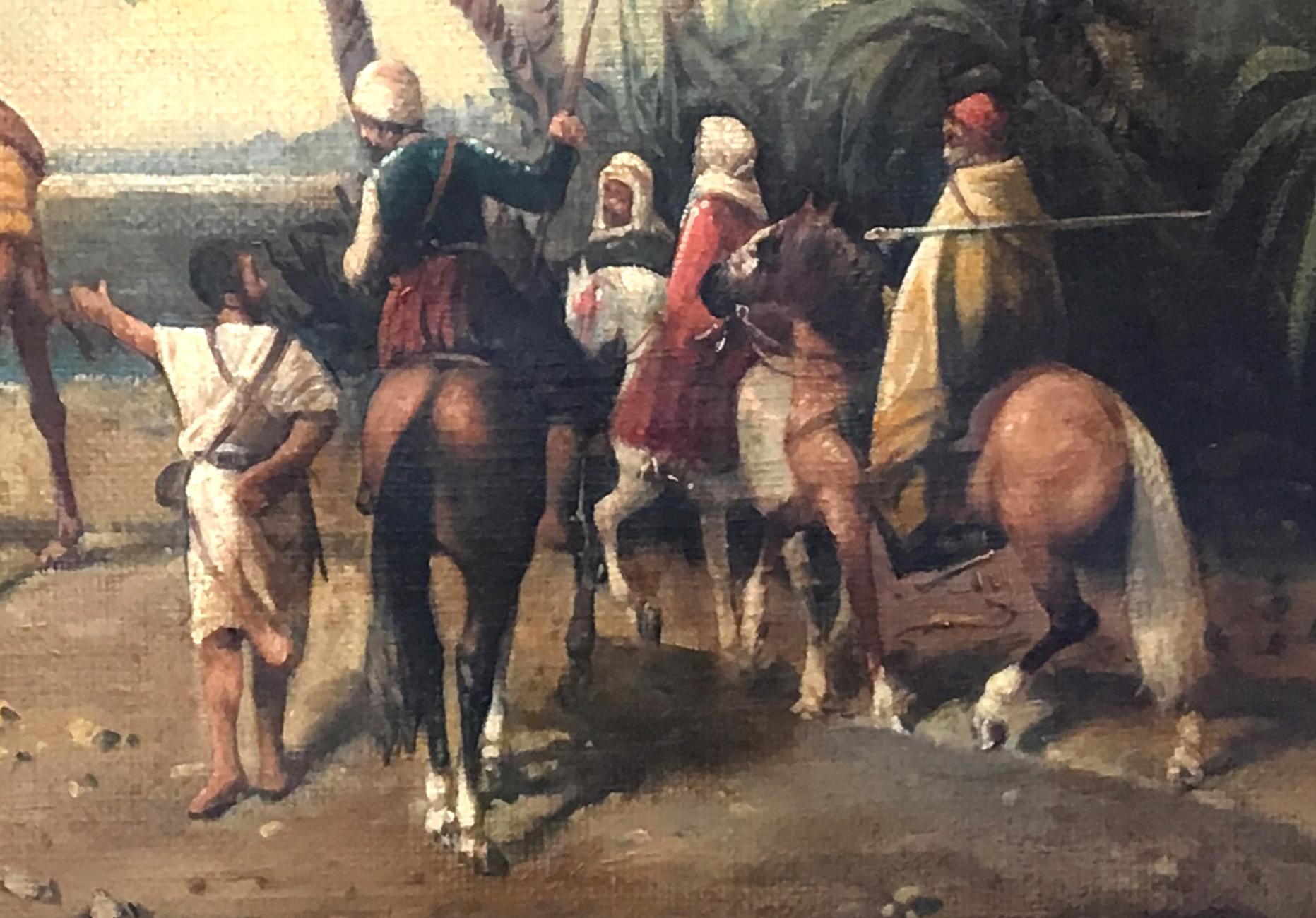 ARABIAN LANDSCAPE - French School - Italian Oil on Canvas Painting 1