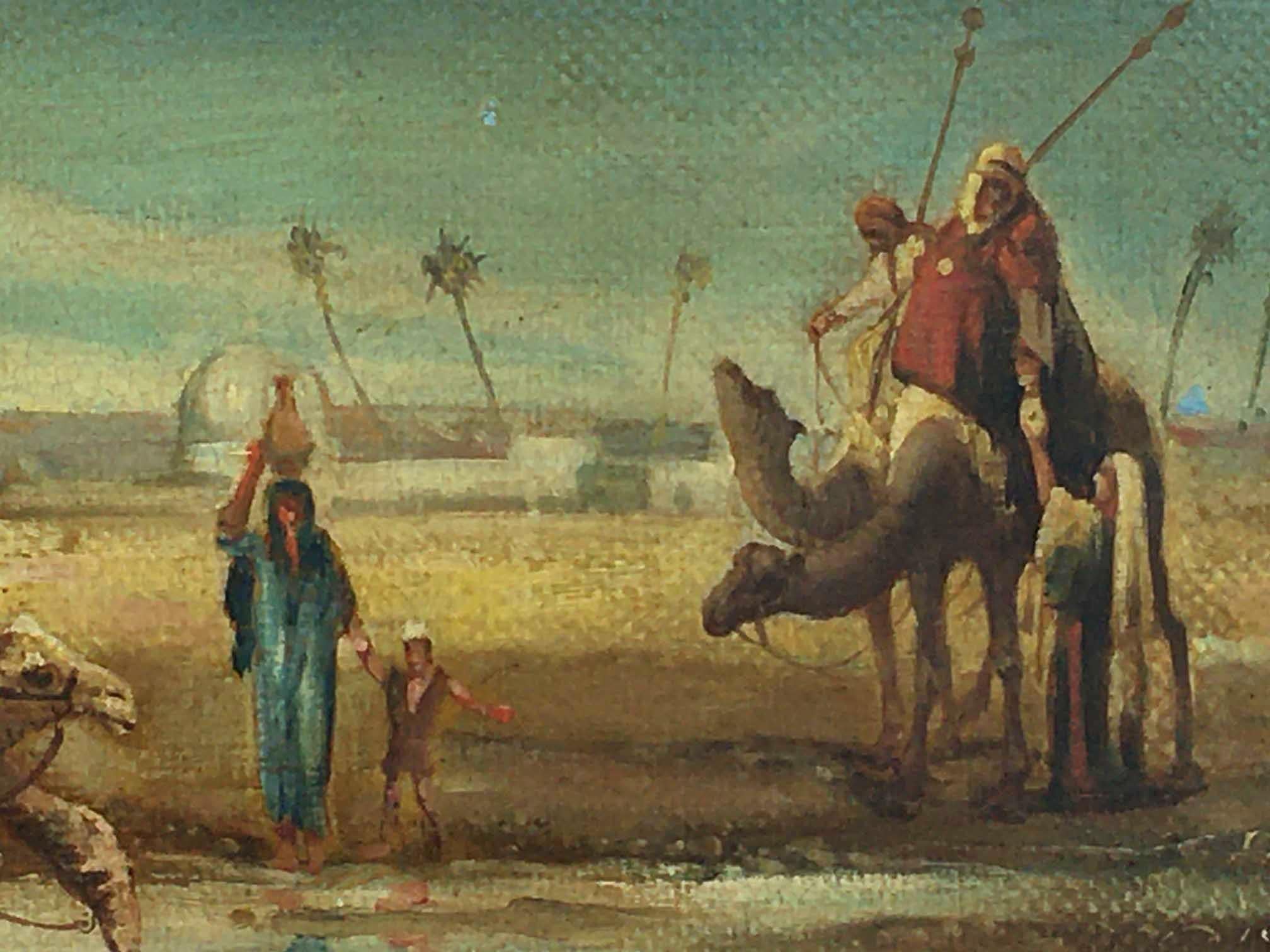 ARABIAN LANDSCAPE- French School - Italian Oil on Canvas Painting 1