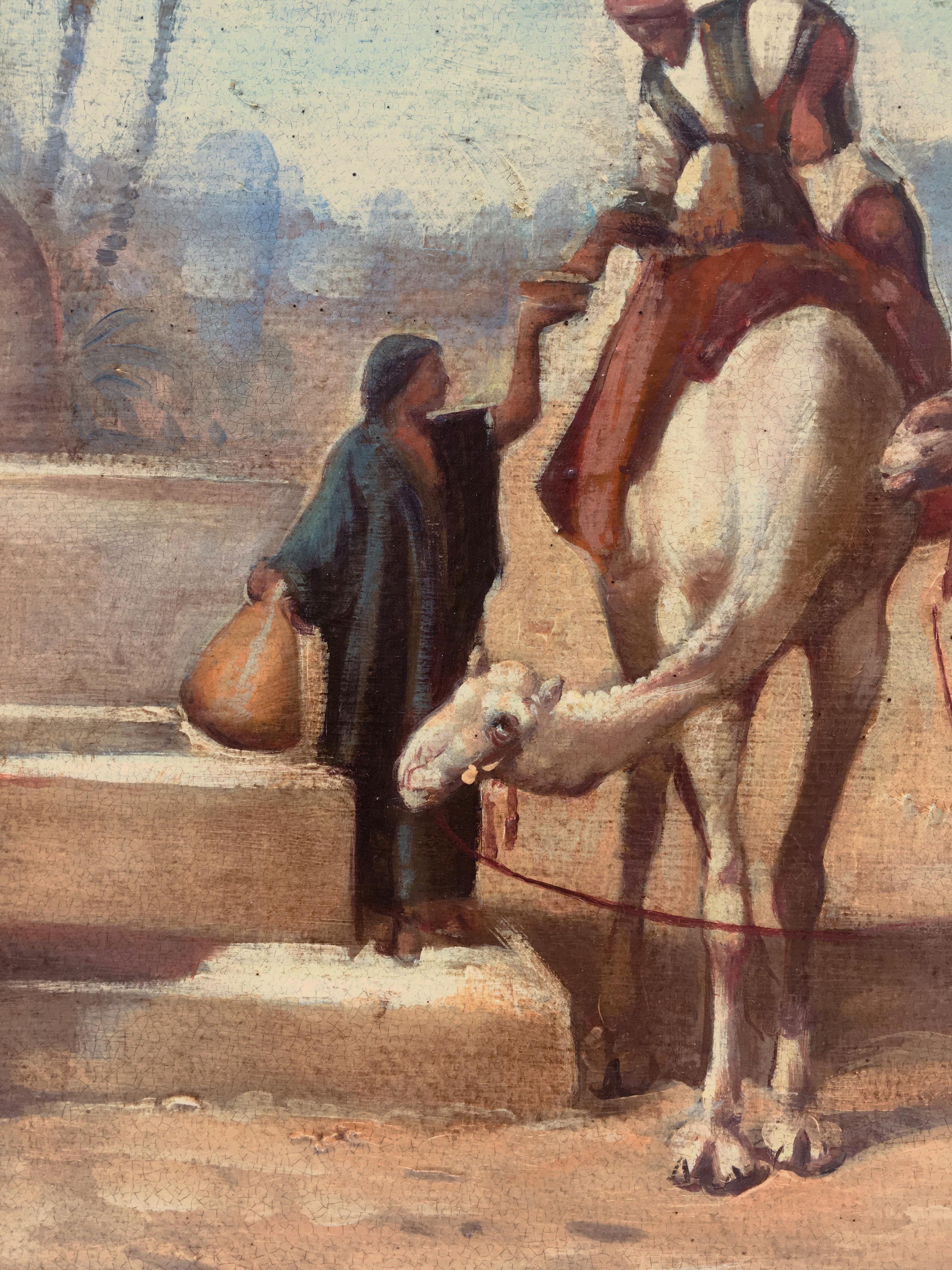 ARABIAN LANDSCAPE - French School -  Italian  Oil on Canvas Painting 1