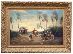 ARABIAN LANDSCAPE - French School - Italian Oil on Canvas Painting
