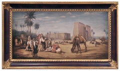 ARABIAN LANDSCAPE - French School - Landscape Oil on Canvas Painting