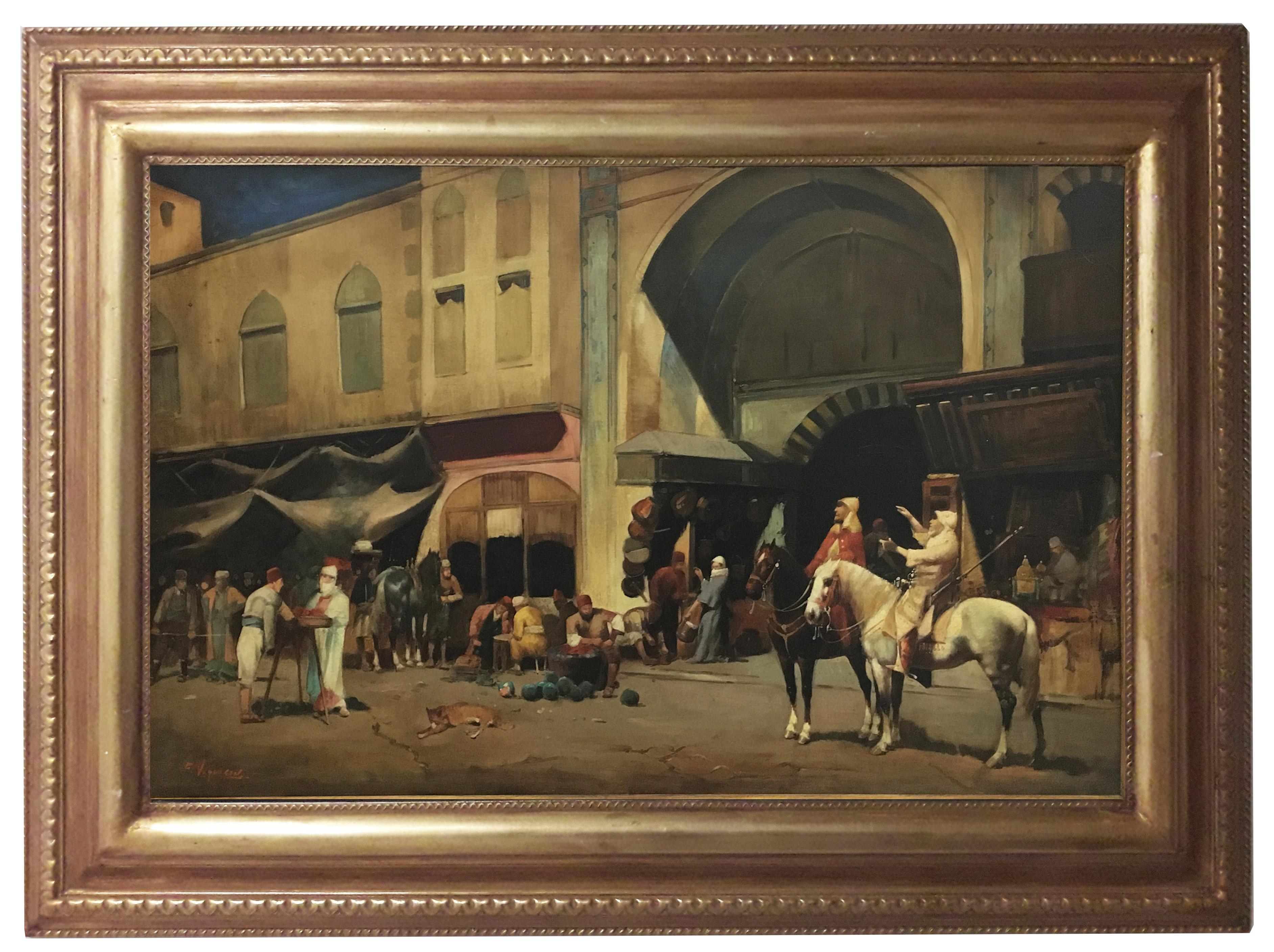 ARABIAN SCENE - French School - Italian Oil on Canvas Painting 5