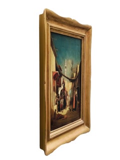 ARABIAN SCENE - Vigneron landscape oil on canvas painting