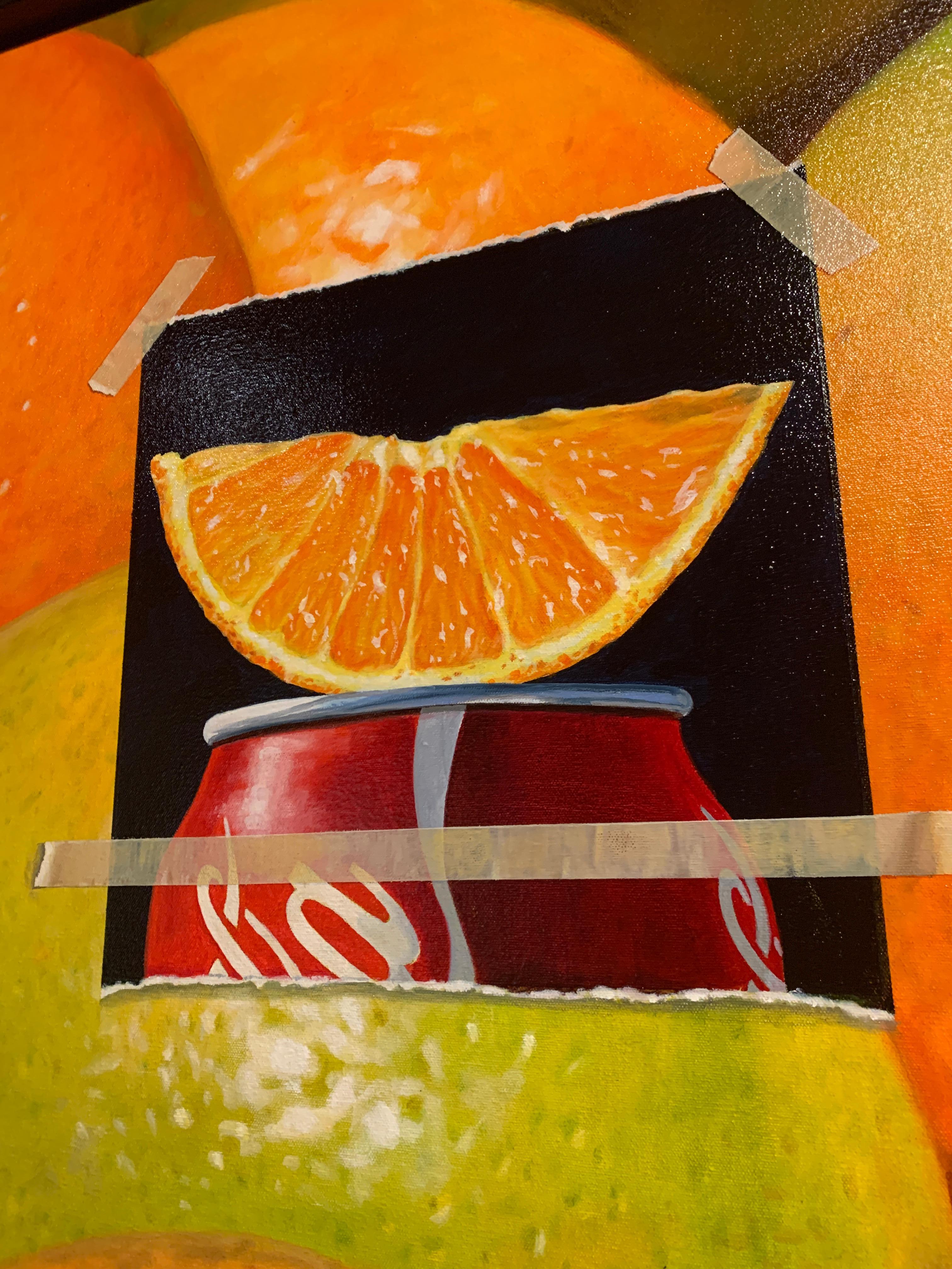 Orangenscheibe – Painting von Frane Mlinar