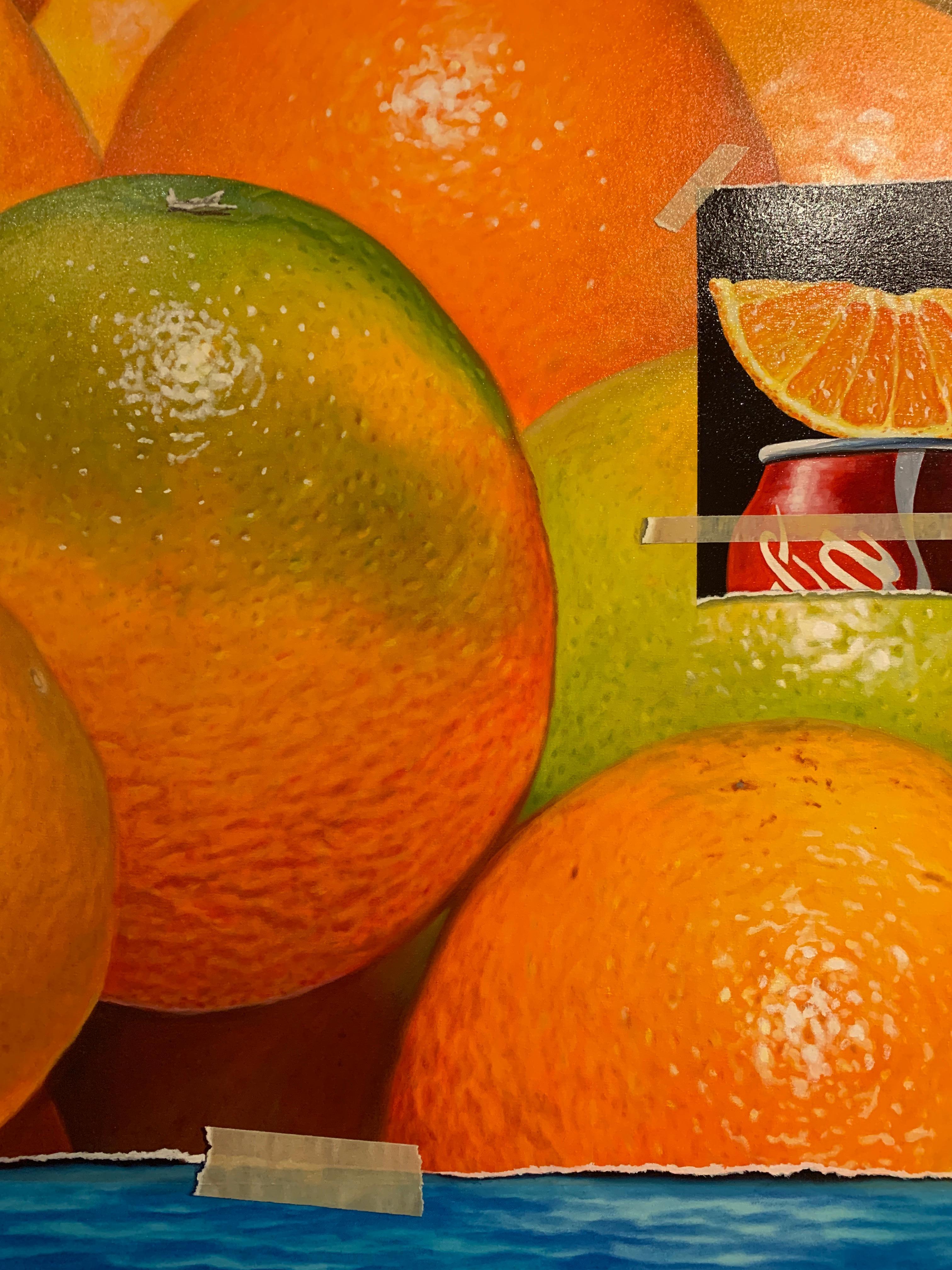 Orangenscheibe (Realismus), Painting, von Frane Mlinar