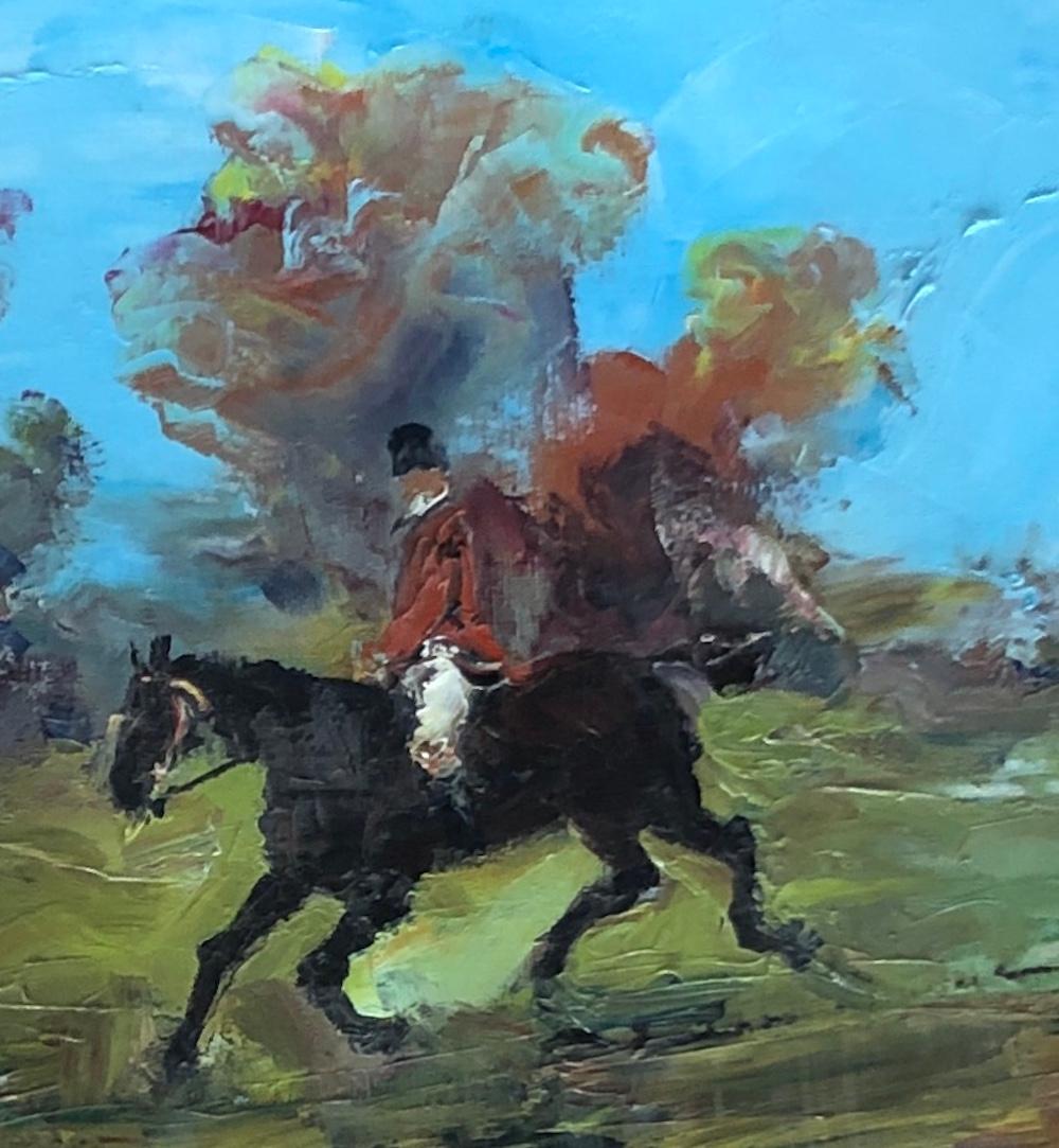 Riders - Modern Painting by Frank
