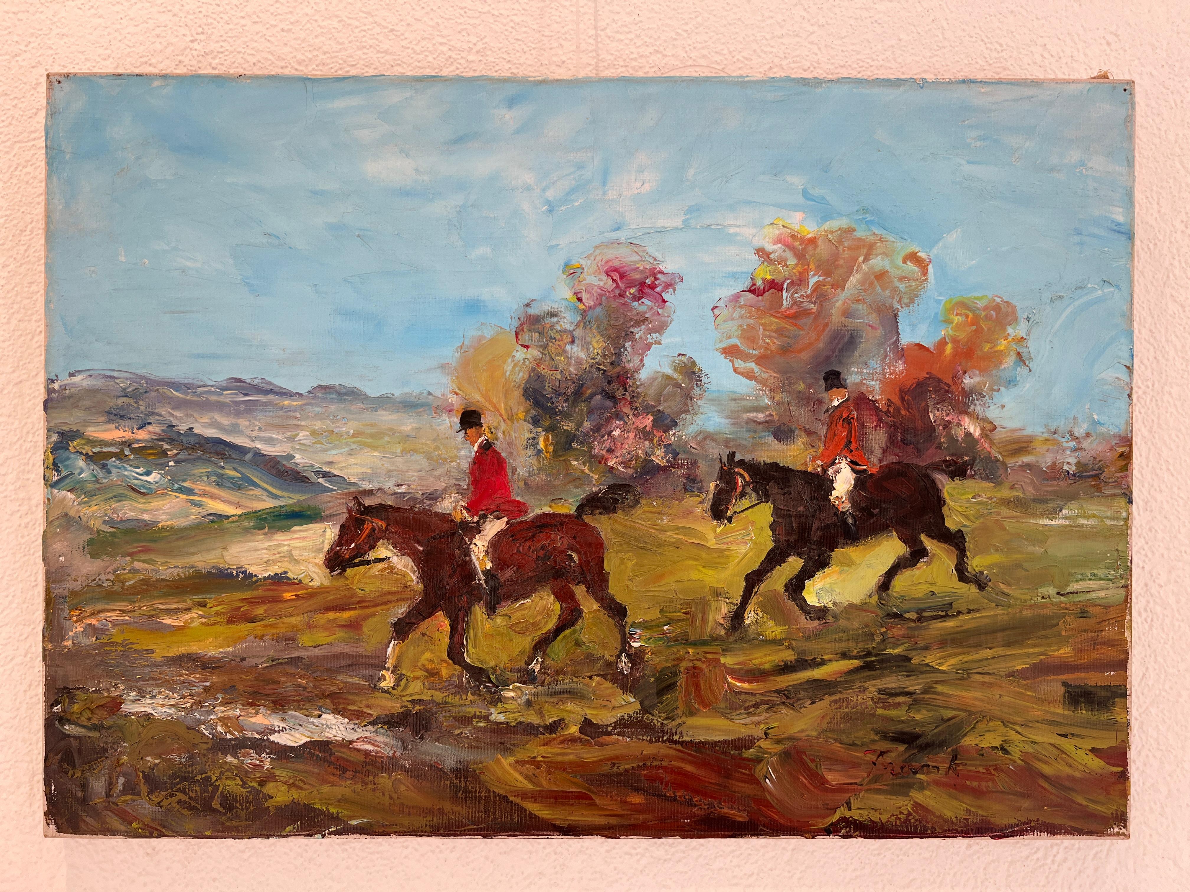 Riders auf einem Fahrten – Painting von Frank