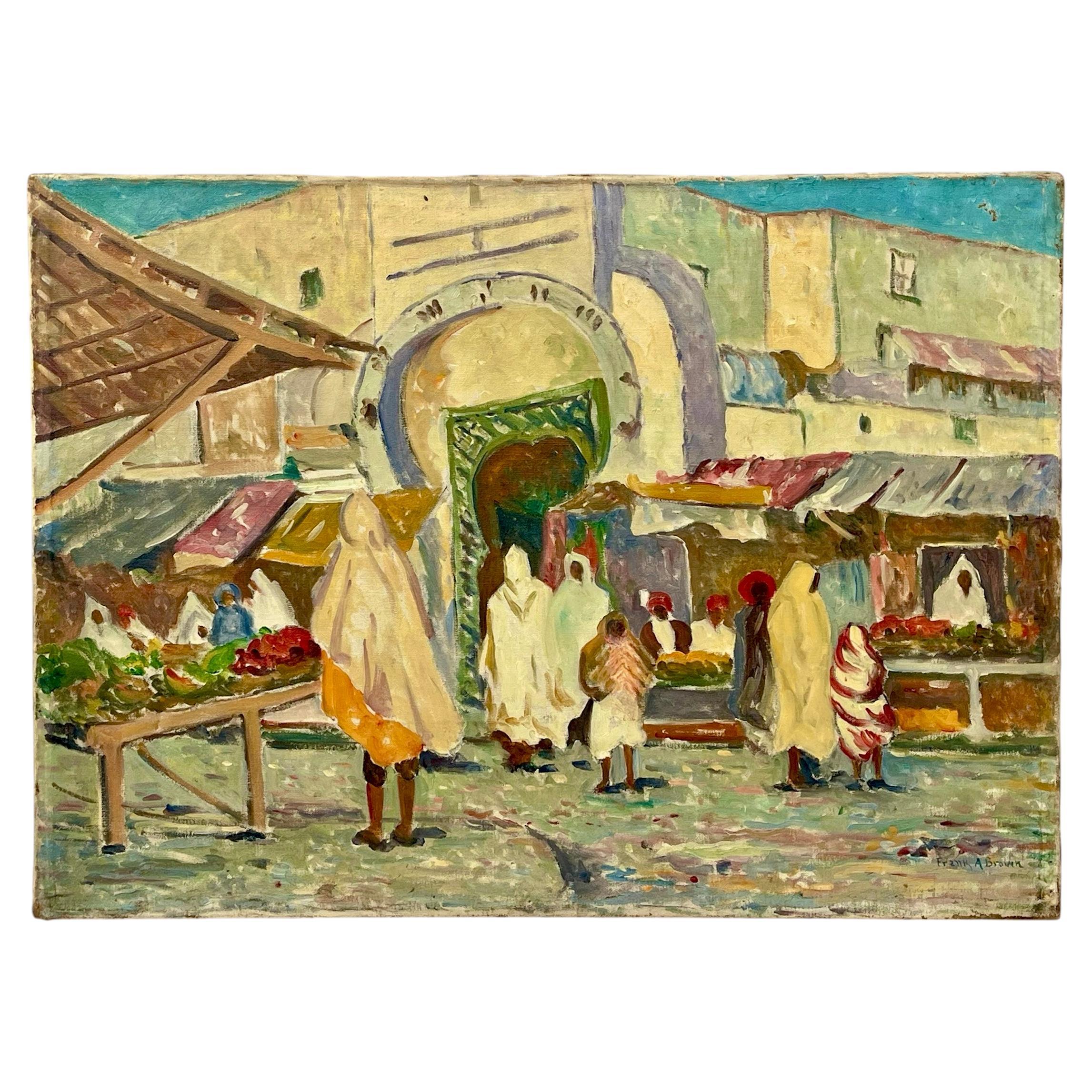 Frank A. Brown - Market In Front Of The Old Medina In Kairouan