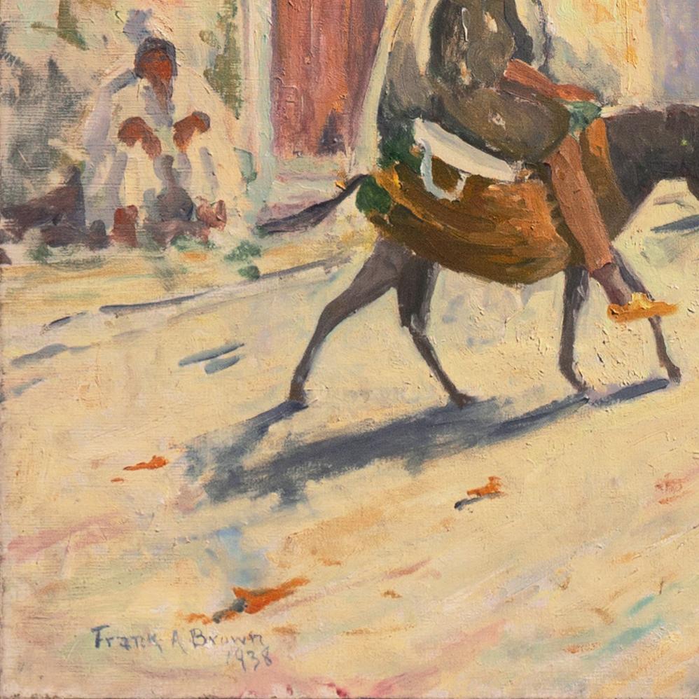 'Algerian Street', American Orientalist, Académie Julian, Paris Salon, NAD, PAFA - Painting by Frank A Brown