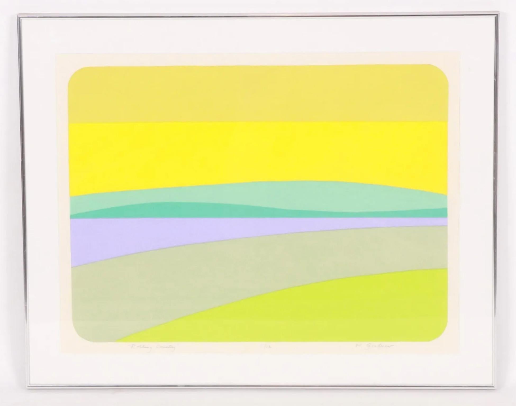 Frank a. Goodnow Rolling Country Gerahmte Lithographie Druck Kunstwerk im Zustand „Gut“ im Angebot in Brooklyn, NY