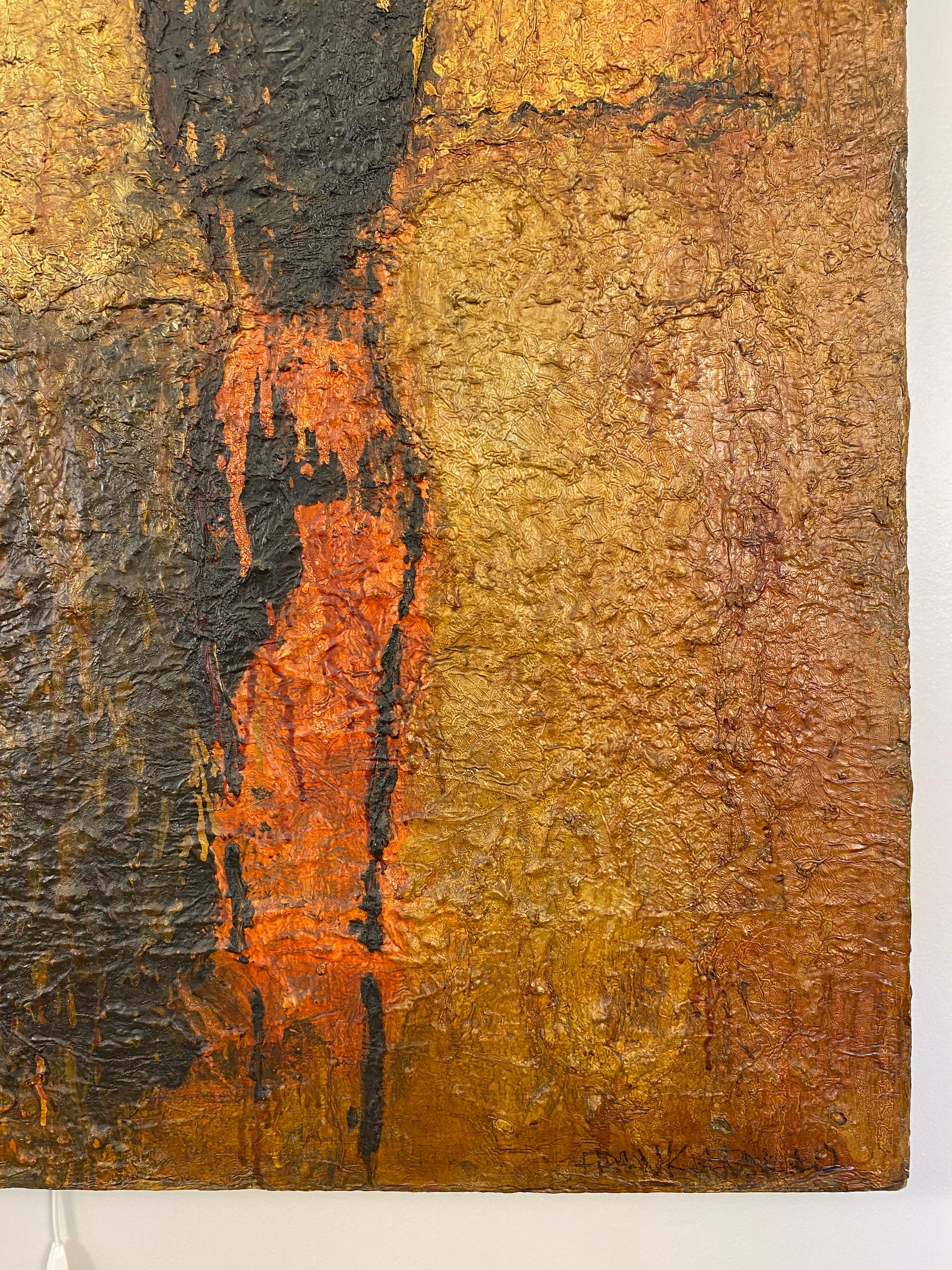 Moderno Frank Arnold Olio su tela Pittura figurativa astratta intitolata 