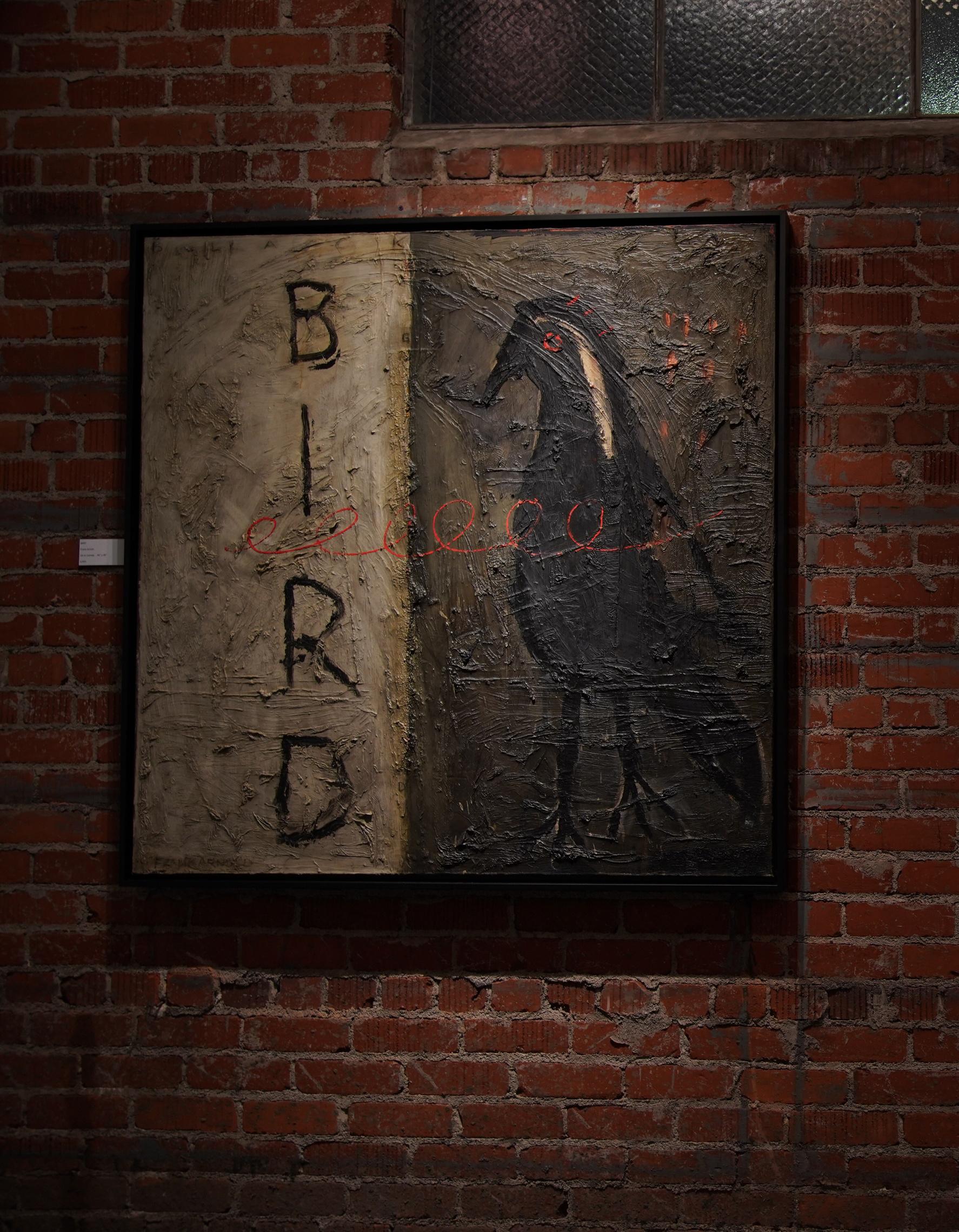 Öl auf Leinwand Vogel – Painting von Frank Arnold