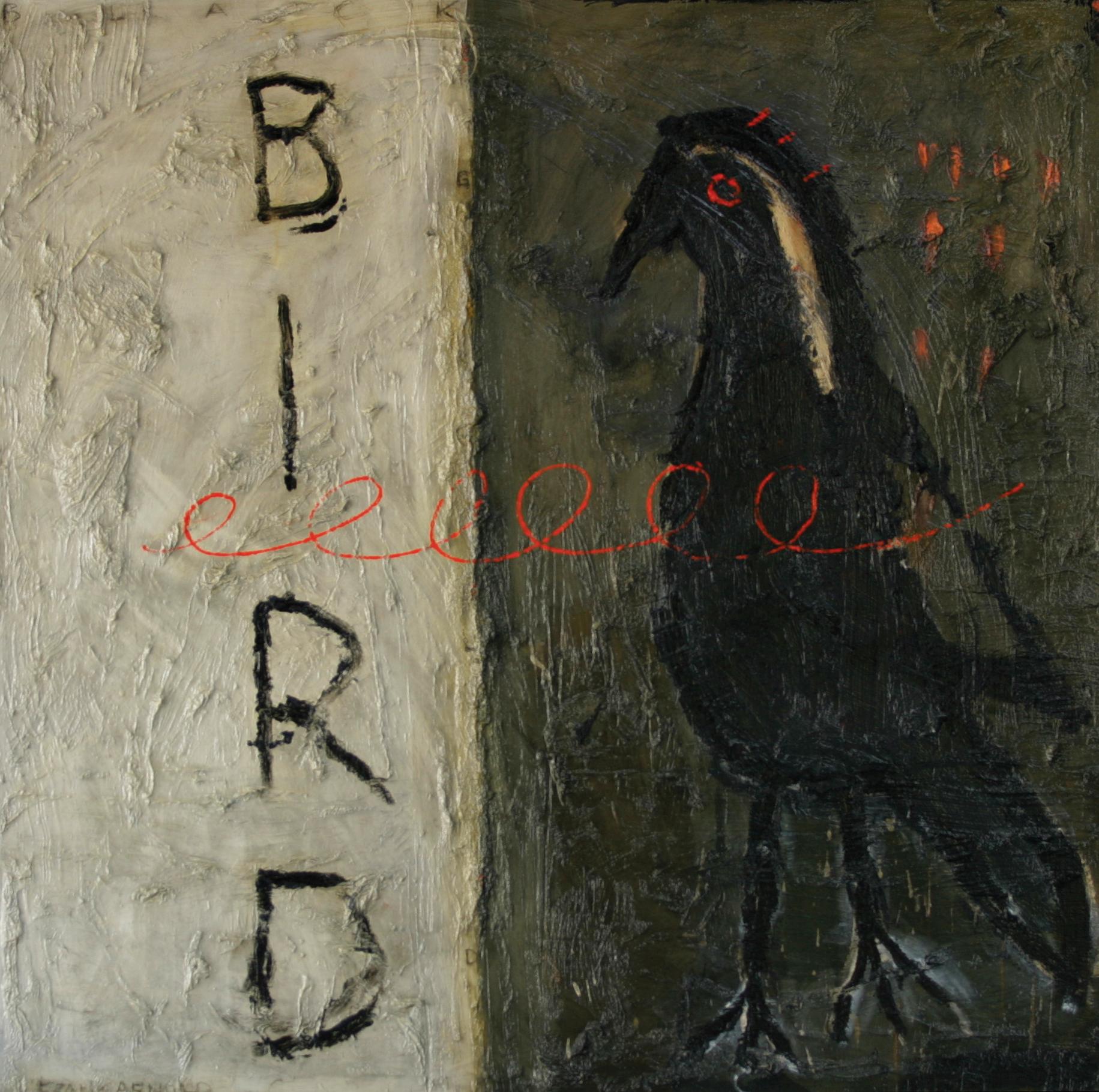 Figurative Painting di Frank Arnold - Olio su tela "Uccello