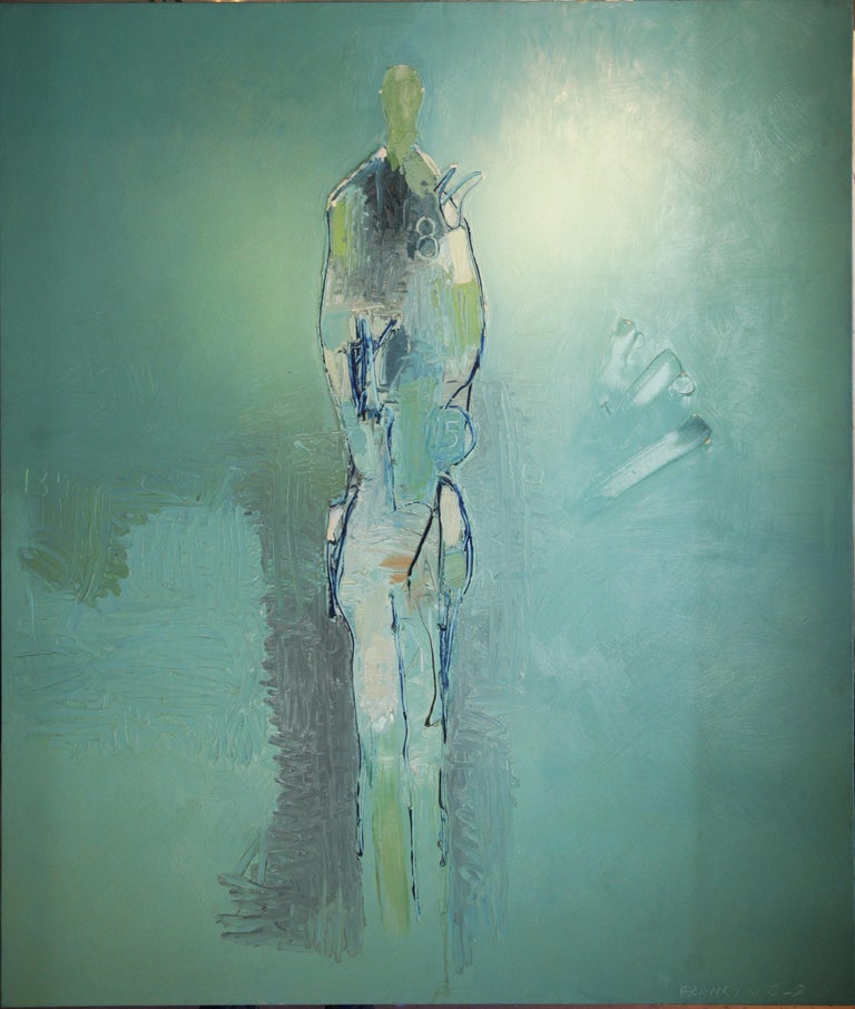 Oil on Canvas “850” by abstract-figurative artist, Frank Arnold - Painting by Frank Arnold