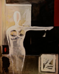 Peinture à l'huile sur toile Blakes Wish de l'artiste abstrait-figuratif Frank Arnold