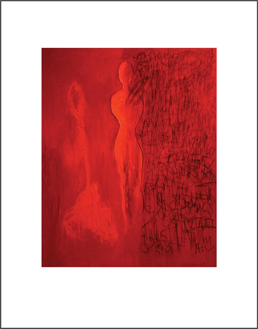 Signierter Druck von Lady Red  – Print von Frank Arnold