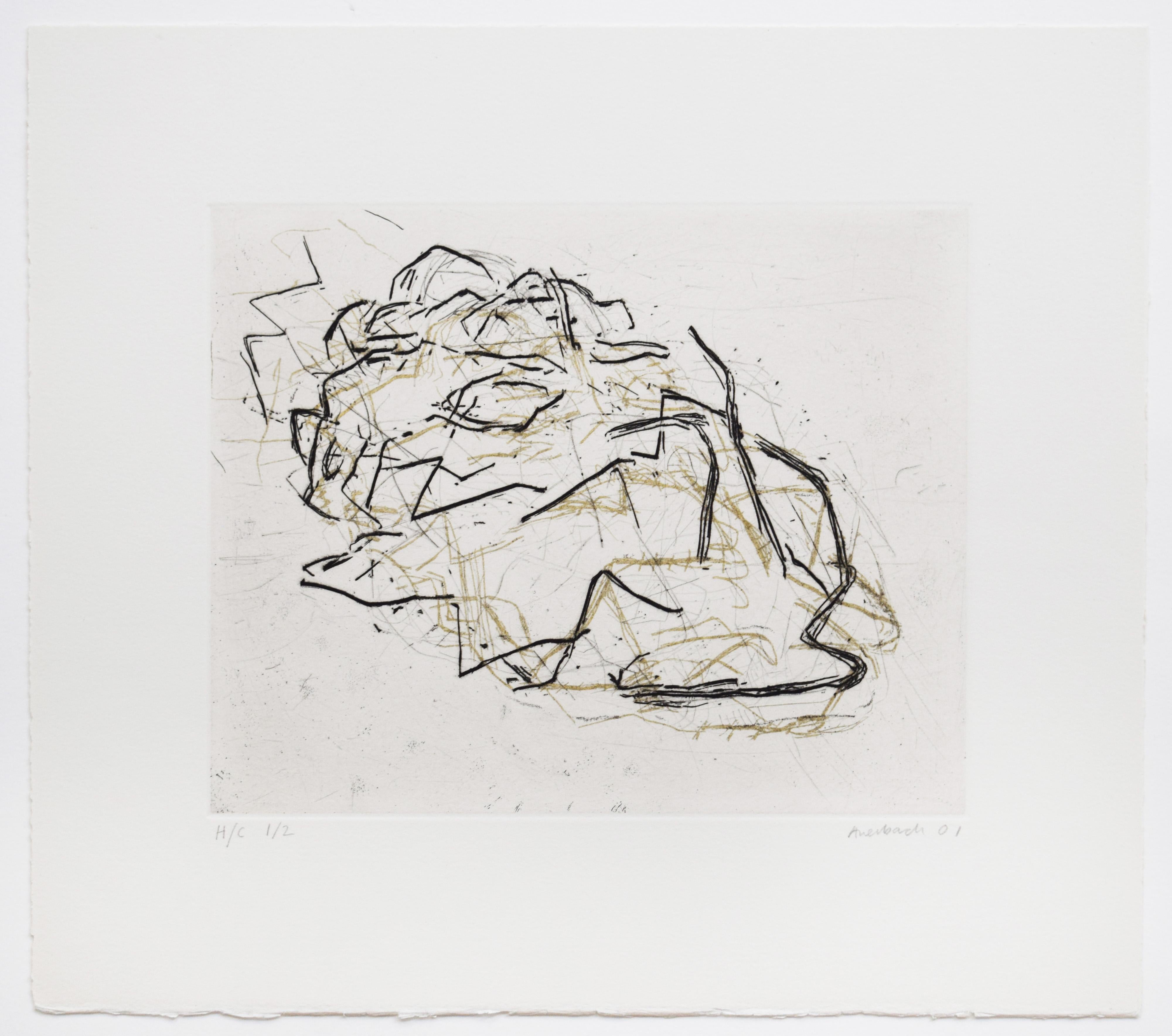 Julia Dormida - Retrato Arte Británico Julia - Print de Frank Auerbach