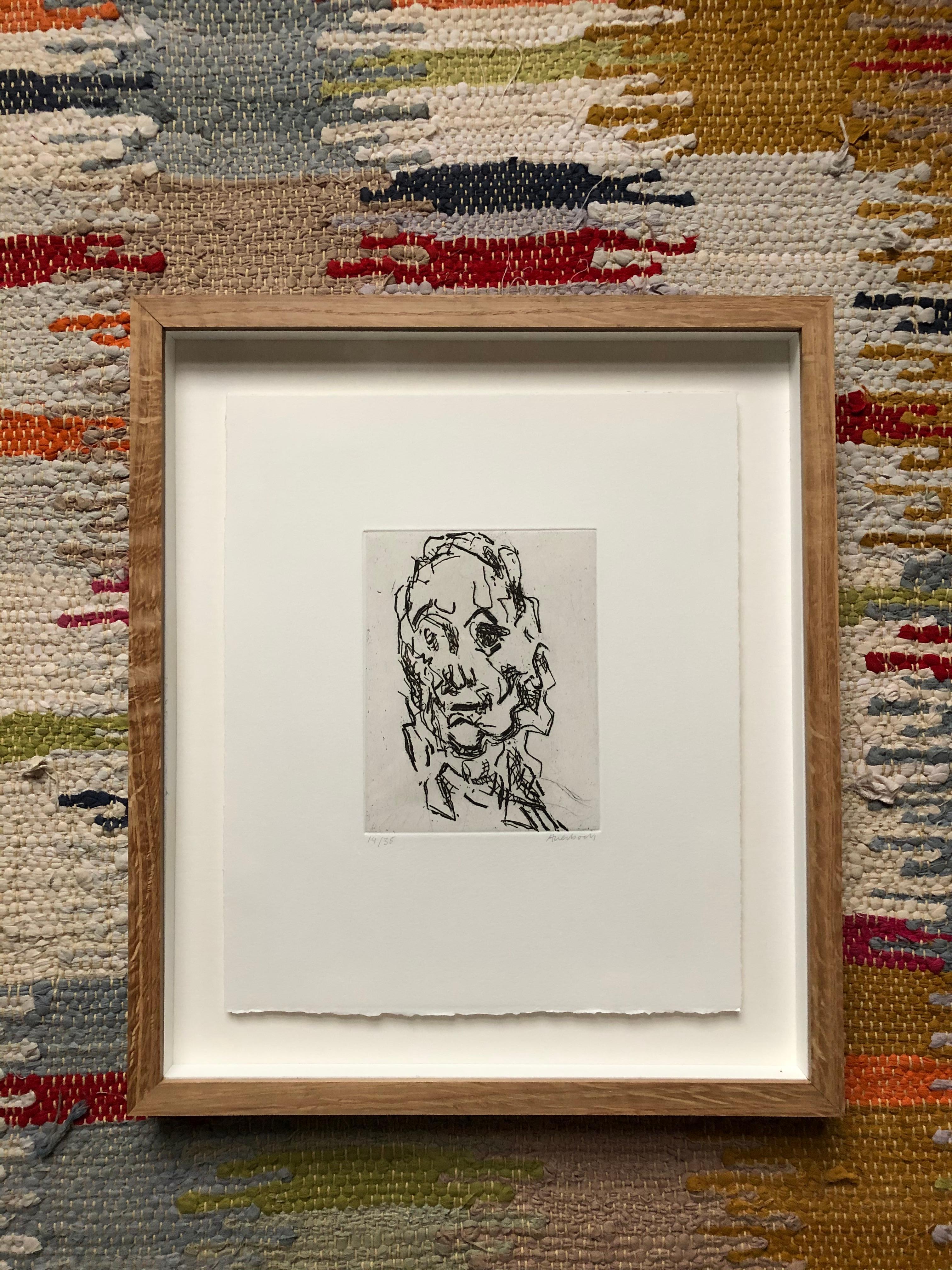 FRANK AUERBACH
Ruth, 2001-2

Etching printed with tone, on Somerset white paper
Signed and numbered from the edition of 35
Printed by Mark Balakjian and Dorothea Wight at Studio Prints, London
Published by Marlborough Graphics, London
Plate: 14.6 x
