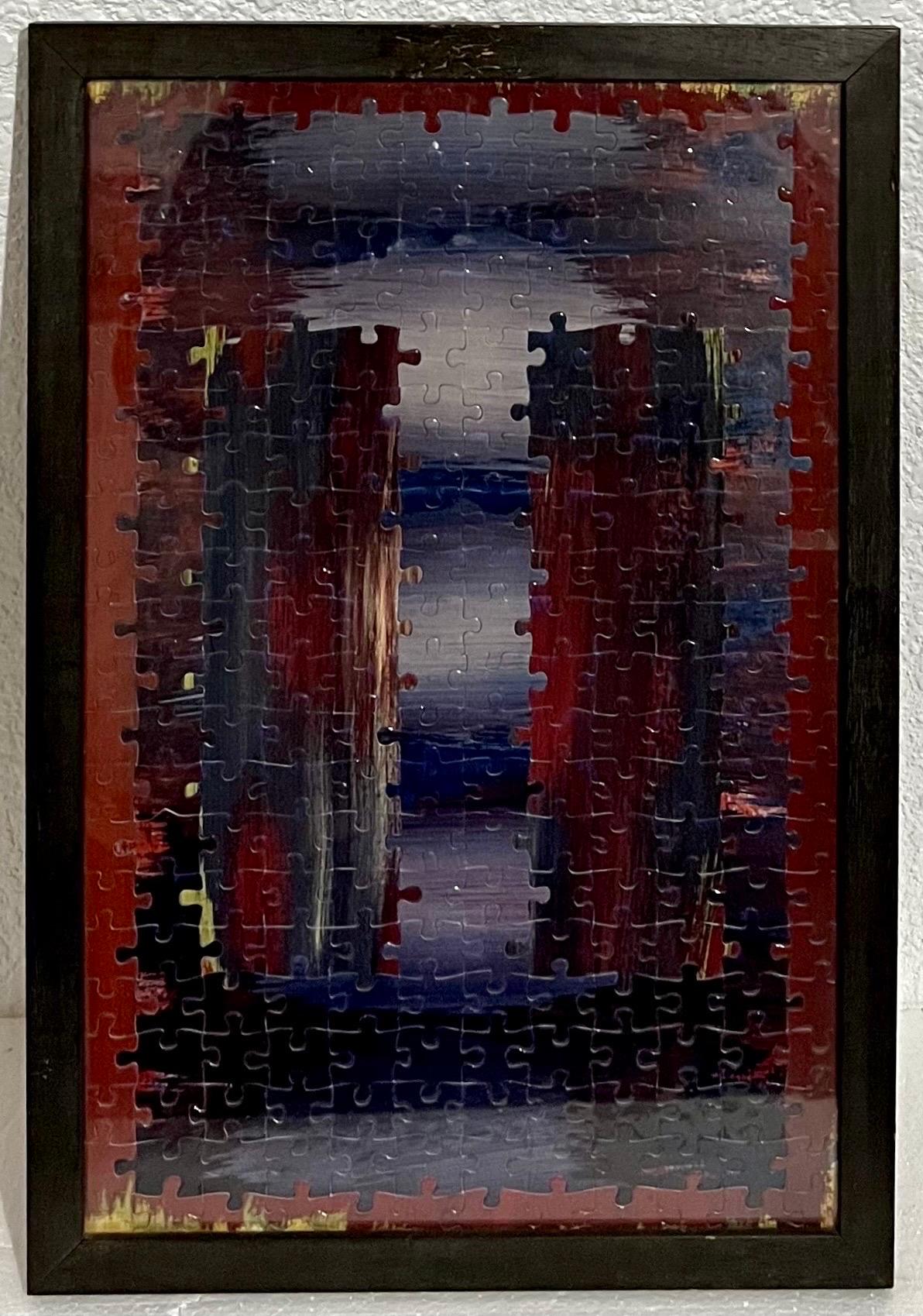 Puzzle a tecnica mista tedesco Pittura astratta contemporanea Frank Aumueller in vendita 5