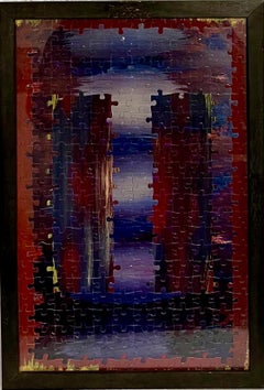 German Mixed Media Puzzle Art Contemporary Abstract Painting Frank Aumueller