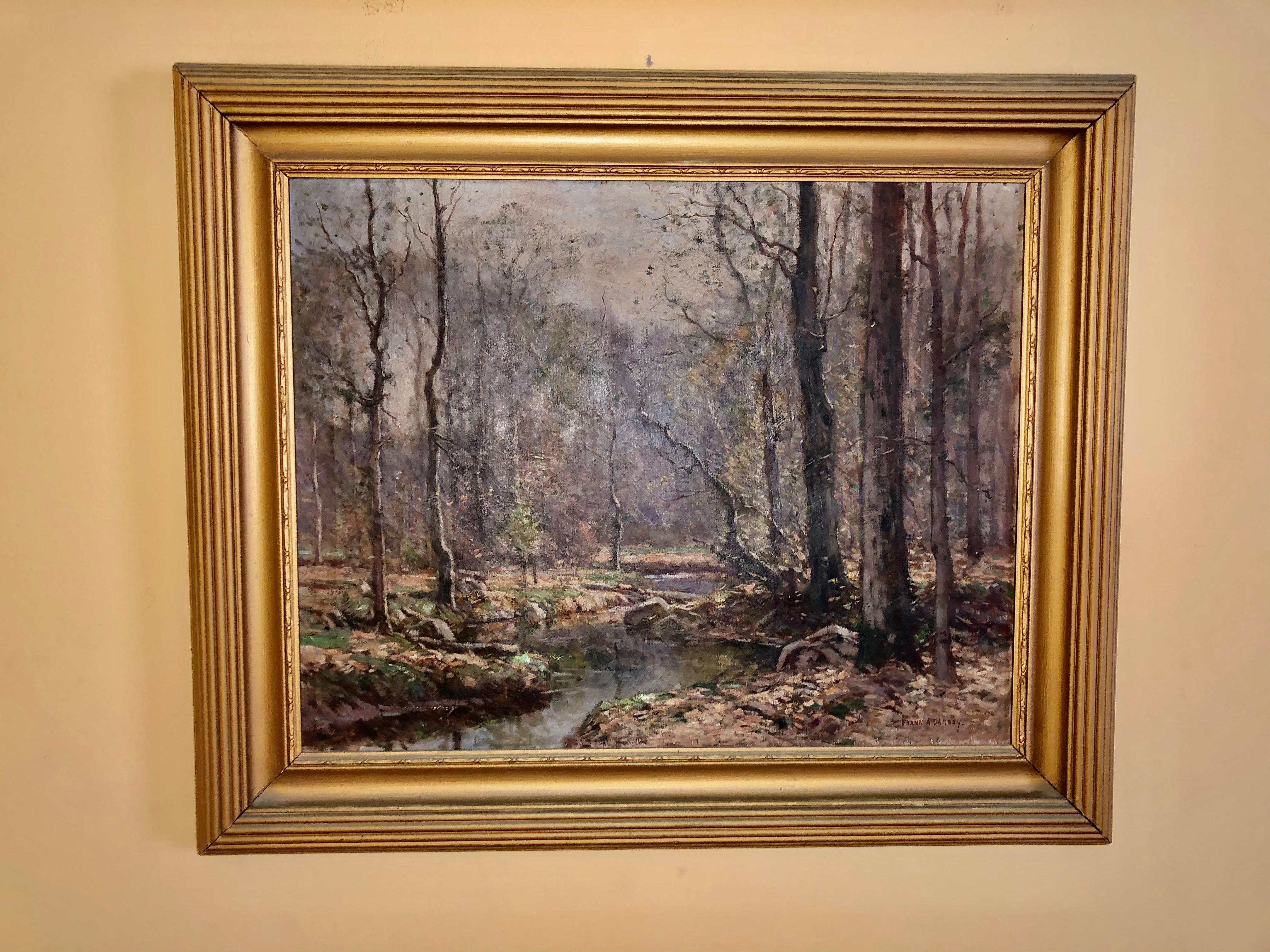 Frank A Barney Forest Brook - Painting by Frank Barney