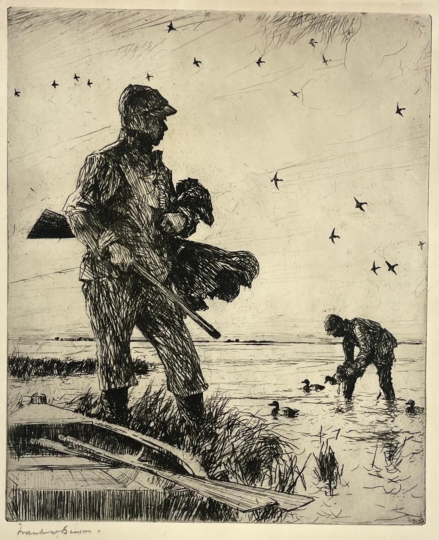 Frank Benson Figurative Print – WINTER-WILDFANG